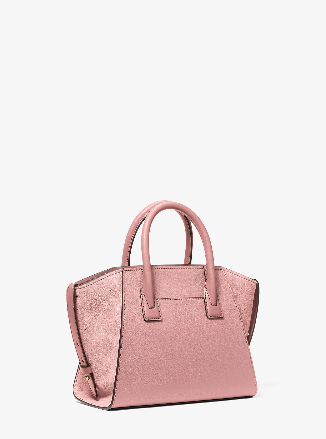 Michael Kors Tas Avril van getrommeld leer, klein POEDERROZE Outlet