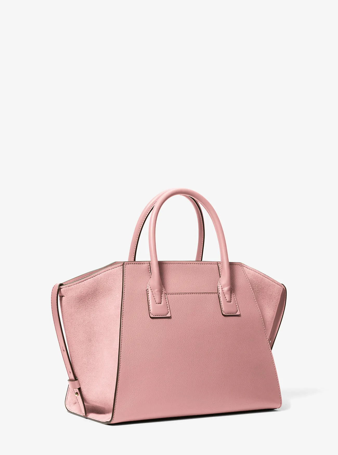 Michael Kors Tas Avril van leer en su&egrave;de, groot POEDERROZE Discount