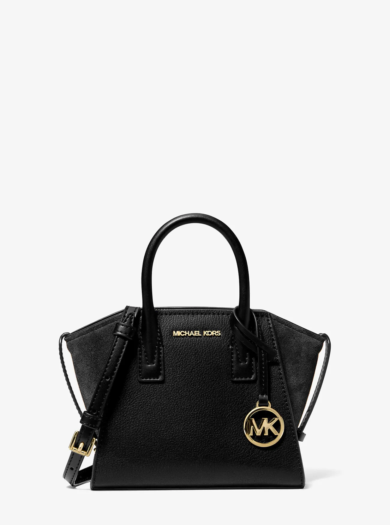 Michael Kors Tas Avril van leer en suède, extra klein ZWART Online