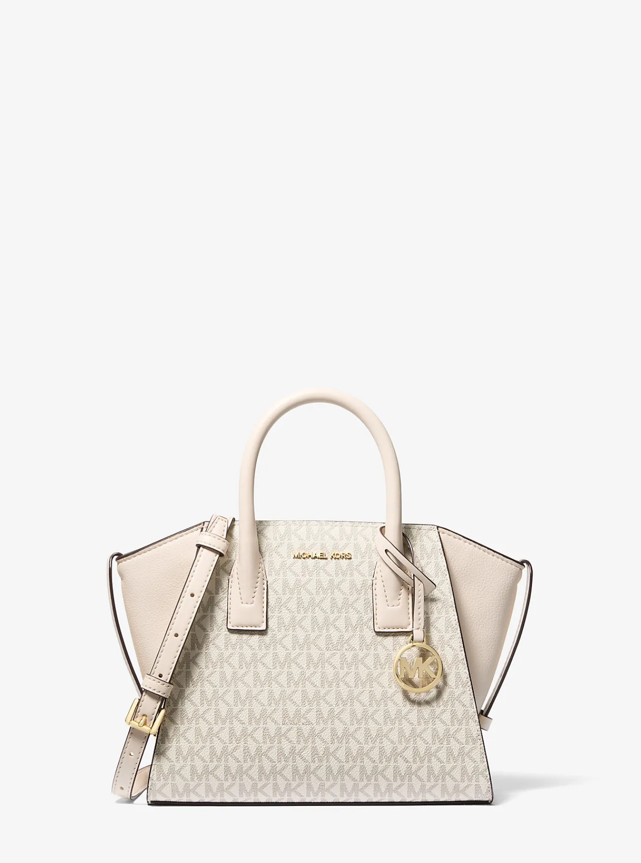 Michael Kors Tas Avril van leer met logo, klein Discount