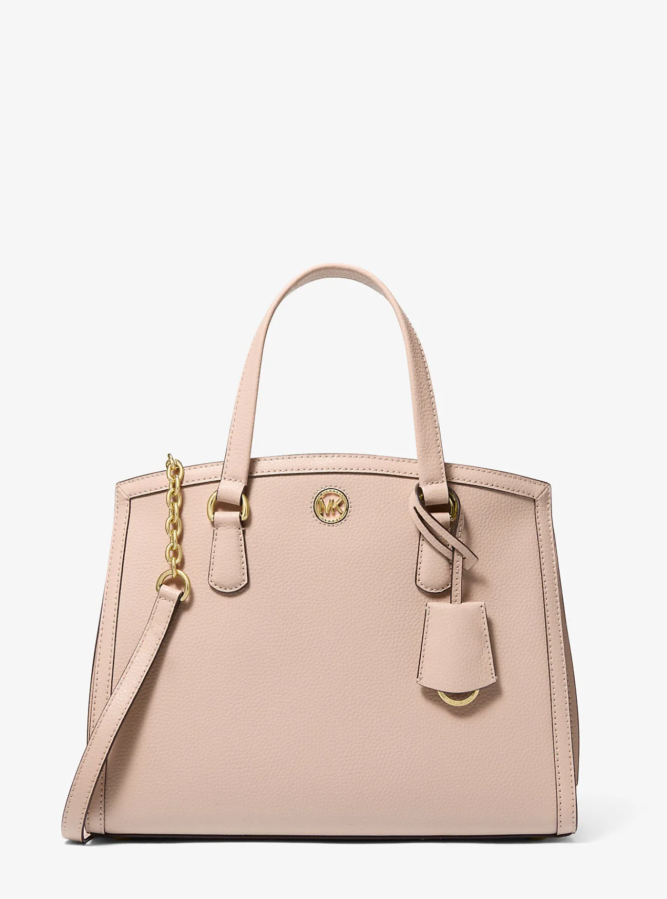 Michael Kors Tas Chantal van getrommeld leer, middelgroot ZACHTROZE New