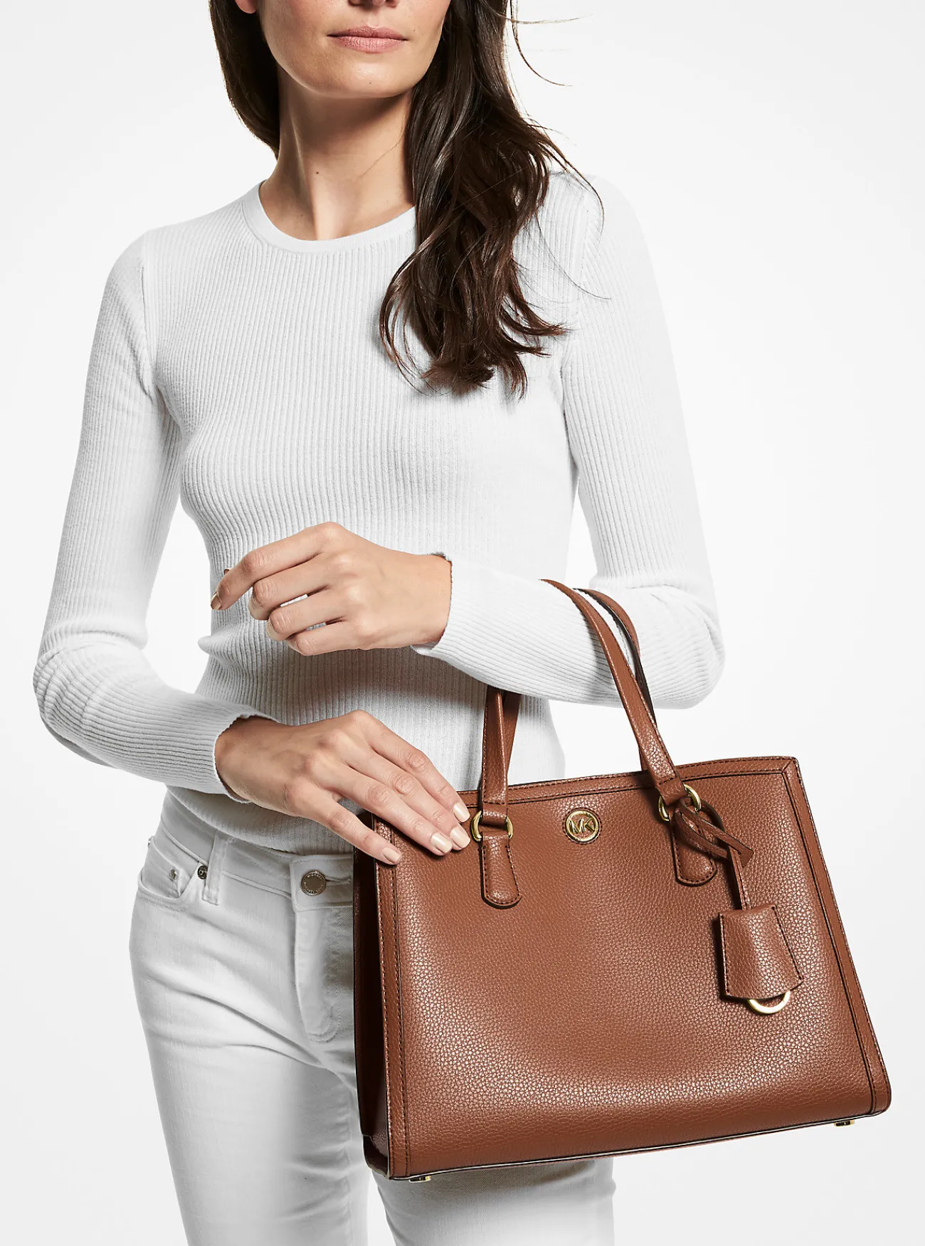 Michael Kors Tas Chantal van getrommeld leer, middelgroot LUGGAGE Clearance