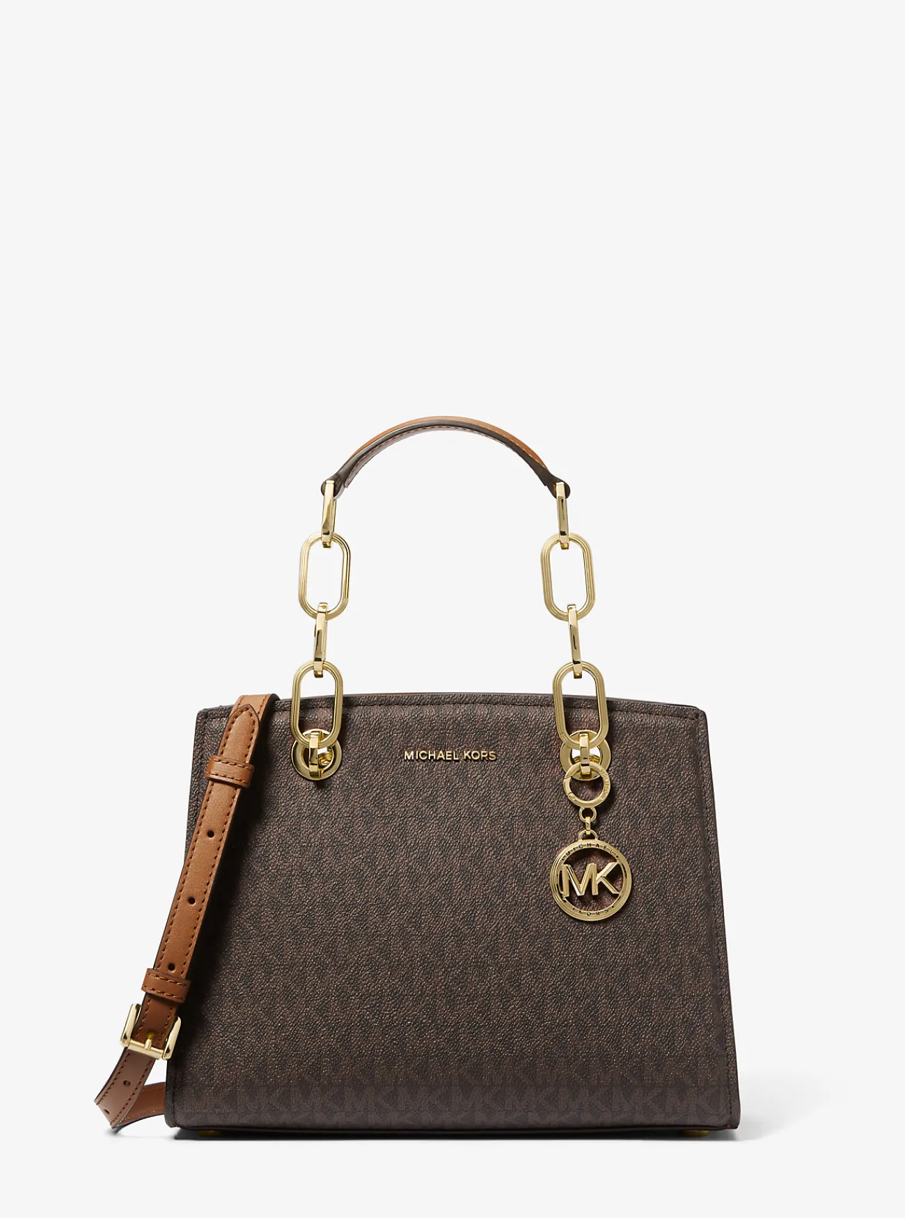 Michael Kors Tas Cynthia met kenmerkend logo, klein Outlet