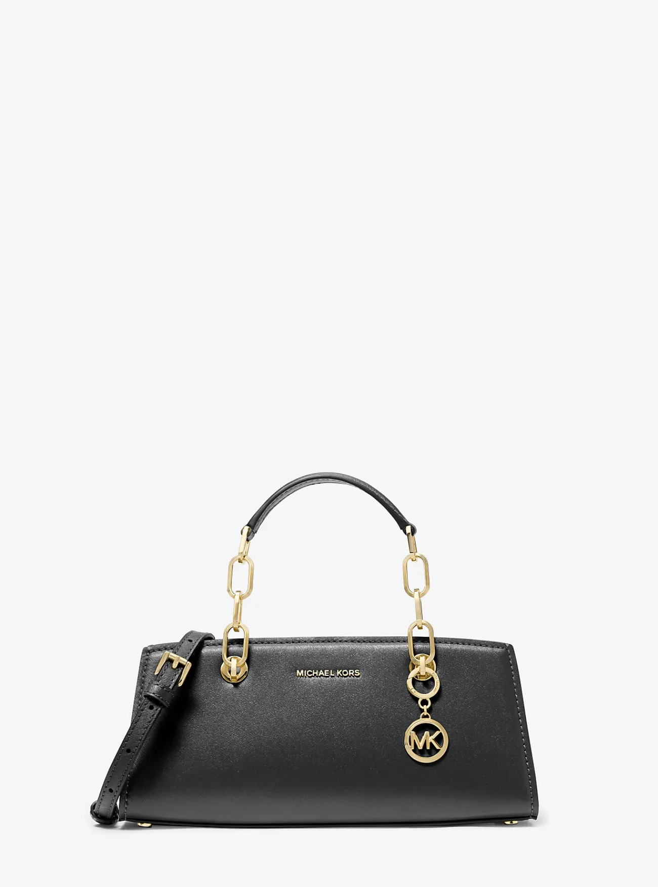 Michael Kors Tas Cynthia van leer, klein ZWART Discount