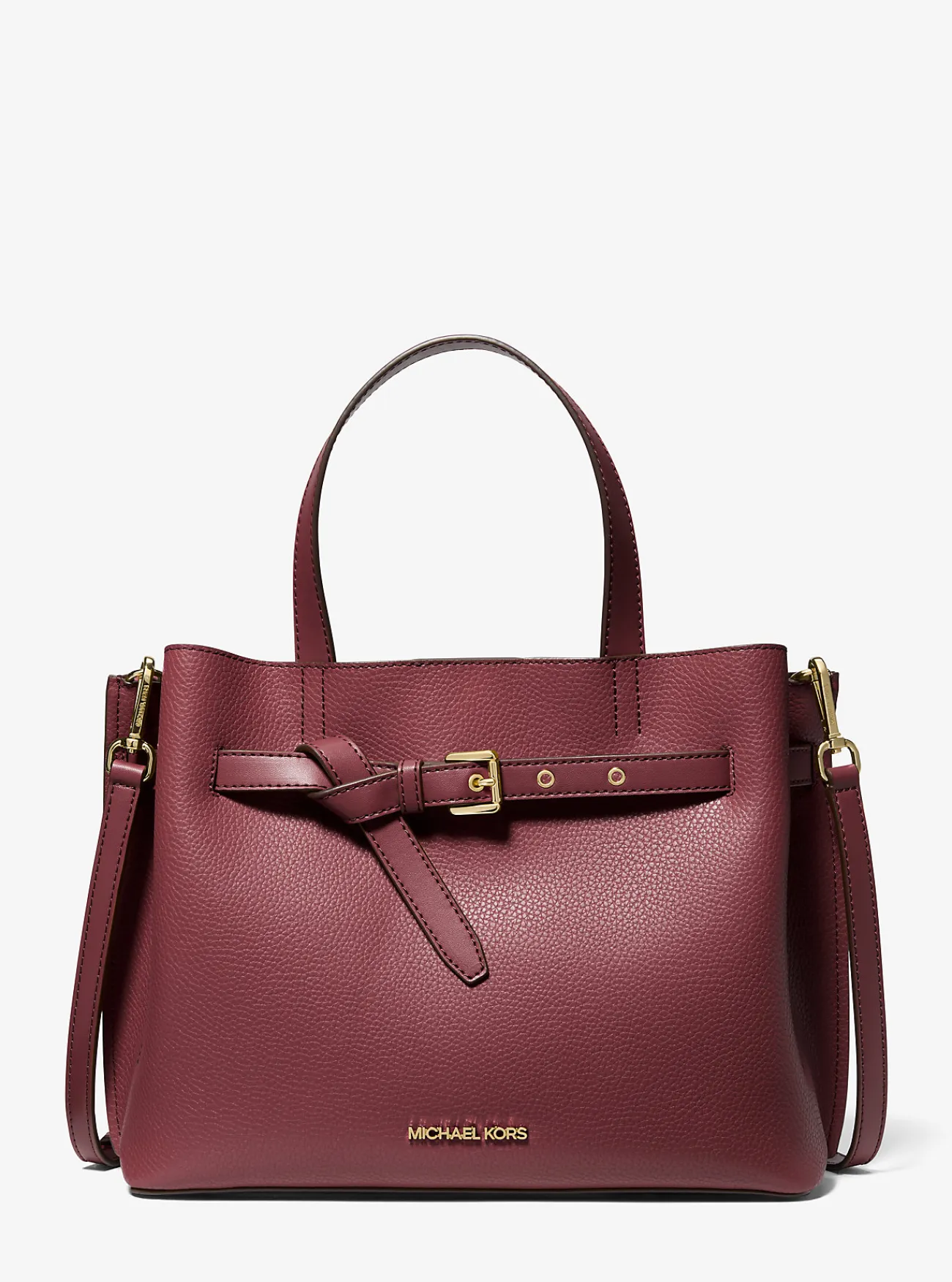 Michael Kors Tas Emilia van getrommeld leer, groot New