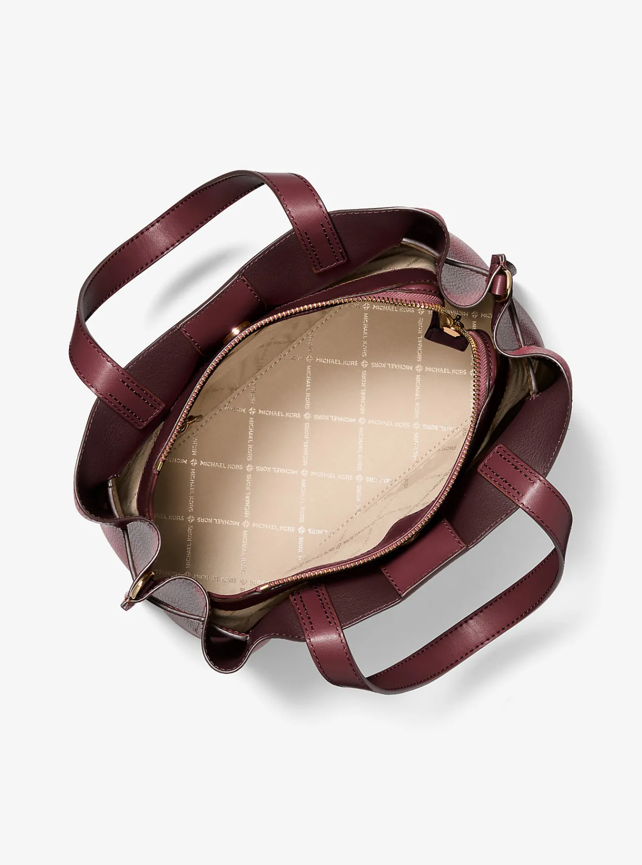 Michael Kors Tas Emilia van getrommeld leer, groot New