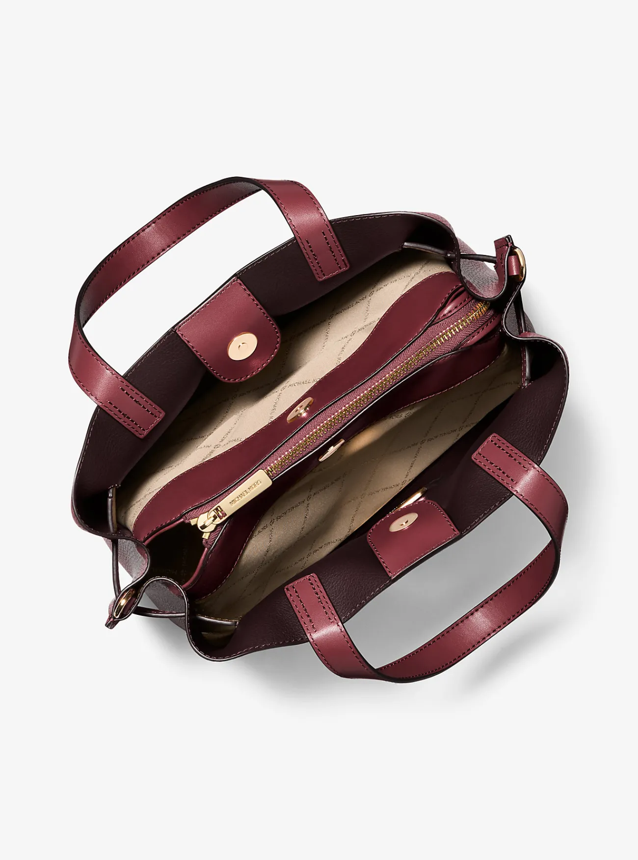 Michael Kors Tas Emilia van getrommeld leer, groot New