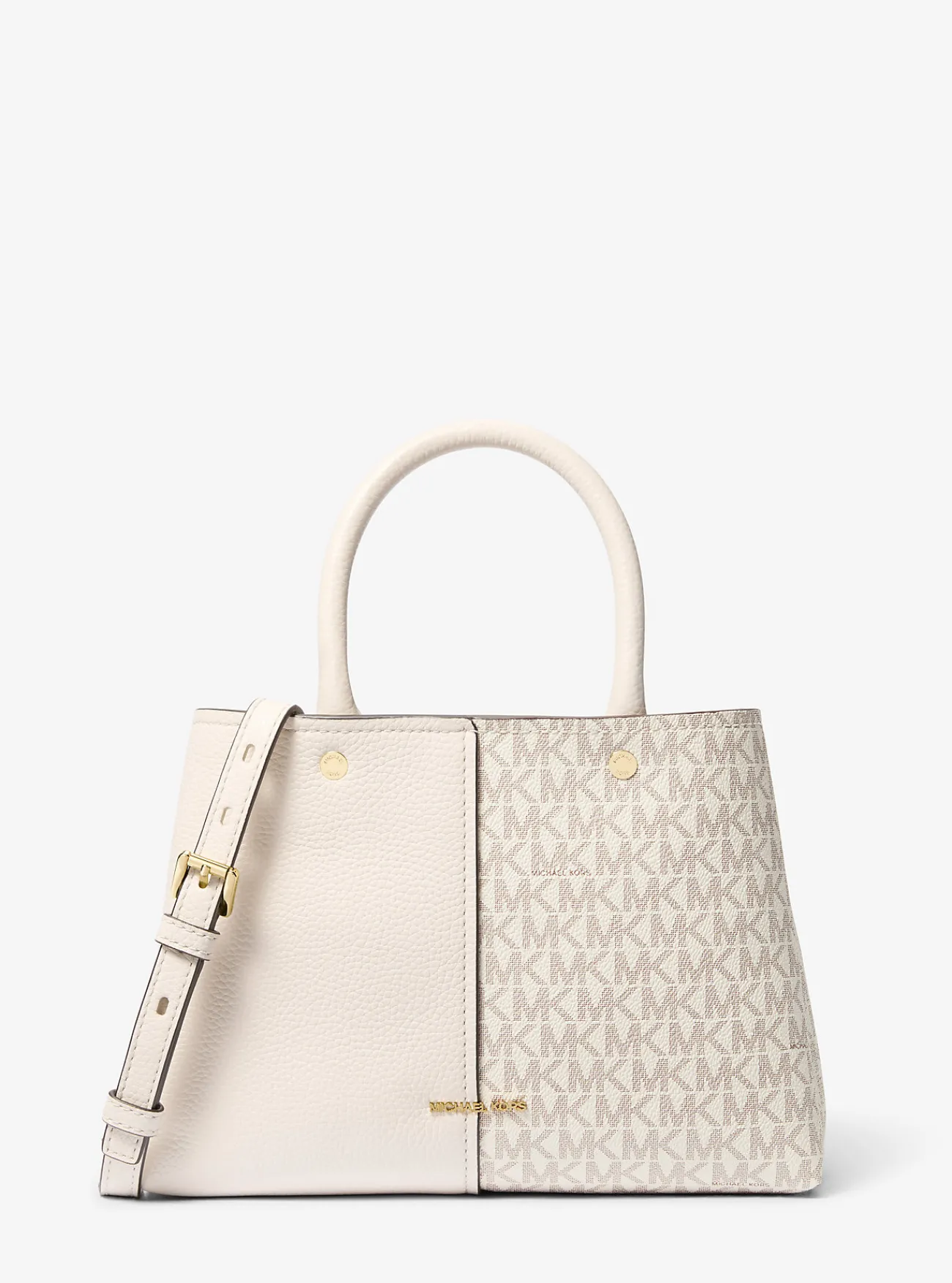 Michael Kors Tas Flora van canvas met kenmerkend logo en leer, middelgroot Outlet