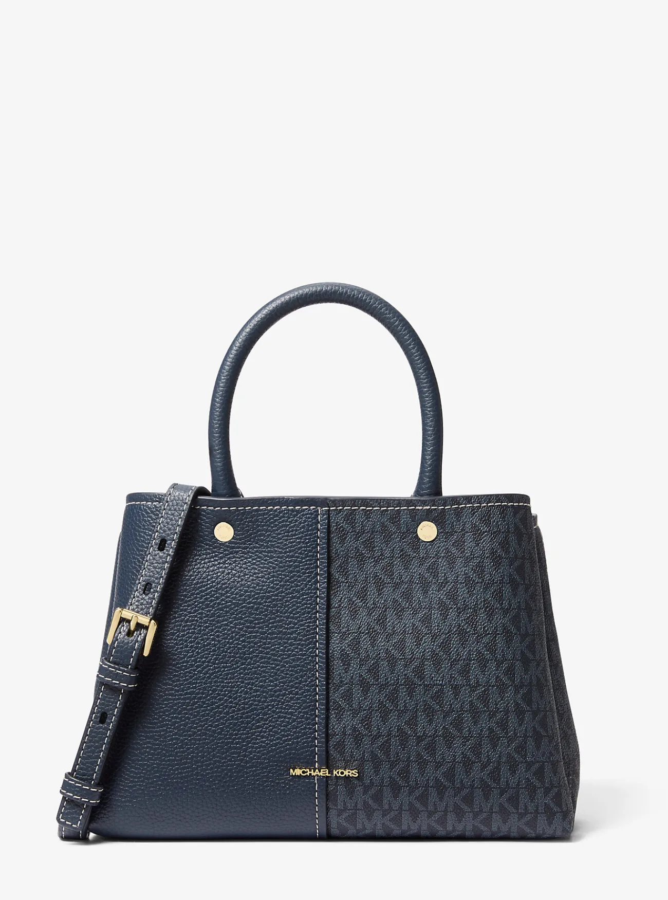 Michael Kors Tas Flora van canvas met kenmerkend logo en leer, middelgroot Fashion
