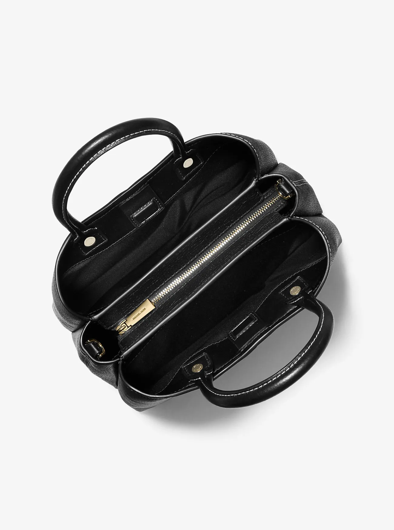 Michael Kors Tas Flora van canvas met kenmerkend logo en leer, middelgroot ZWART Best