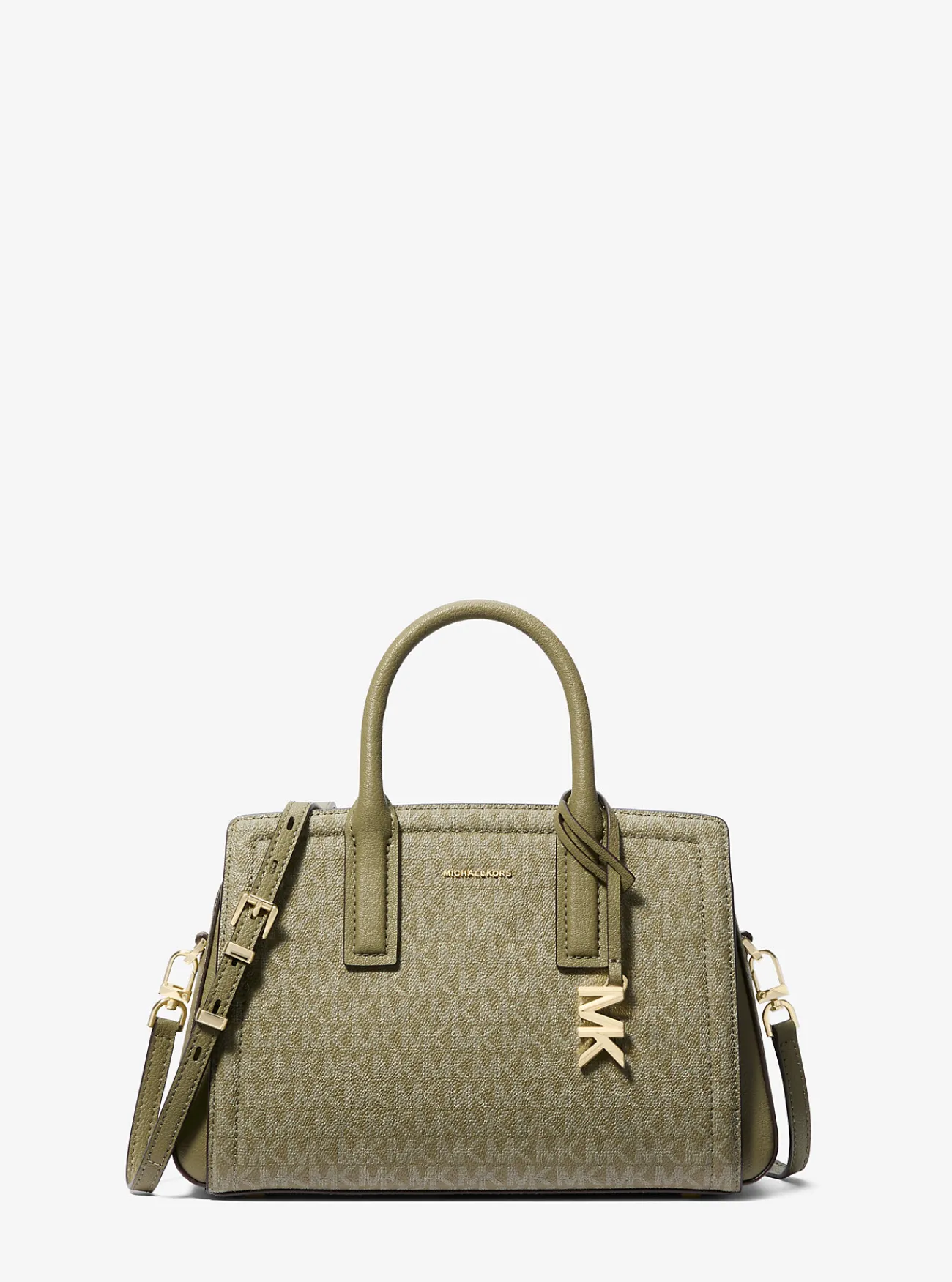 Michael Kors Tas Laila met kenmerkend logo, klein SAFARIGROEN Sale