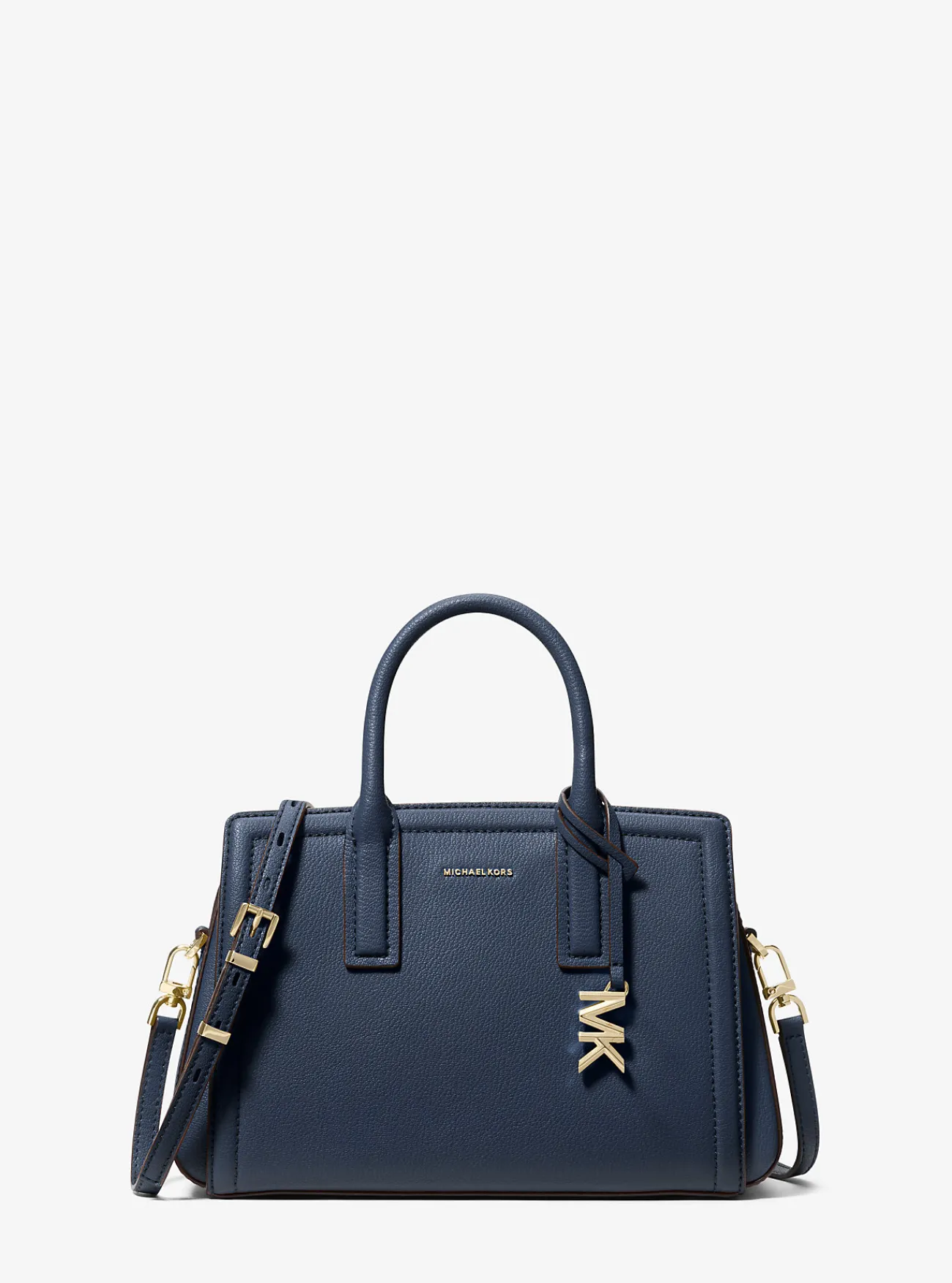 Michael Kors Tas Laila van getrommeld leer, klein MARINEBLAUW Best