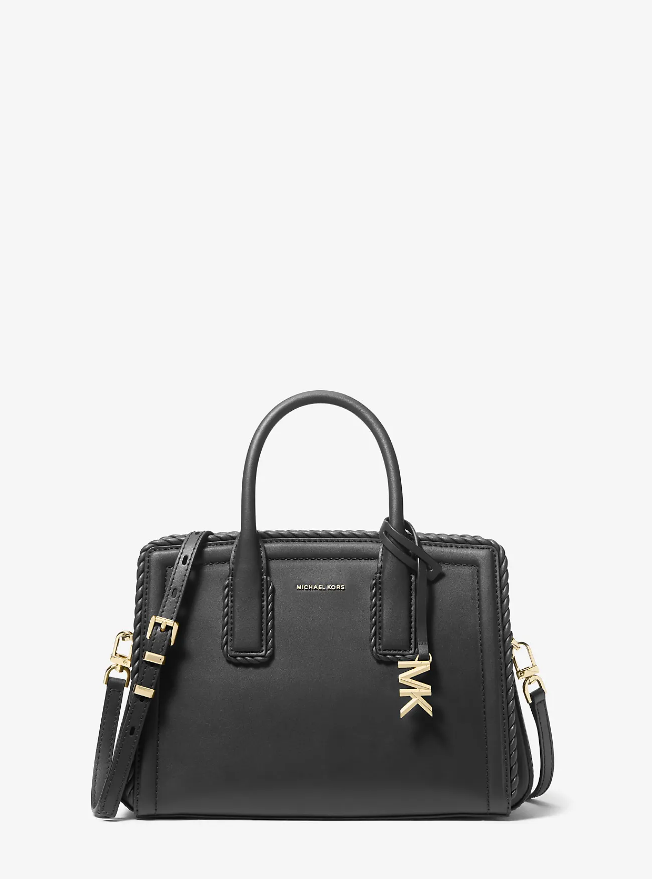 Michael Kors Tas Laila van leer, klein ZWART Clearance