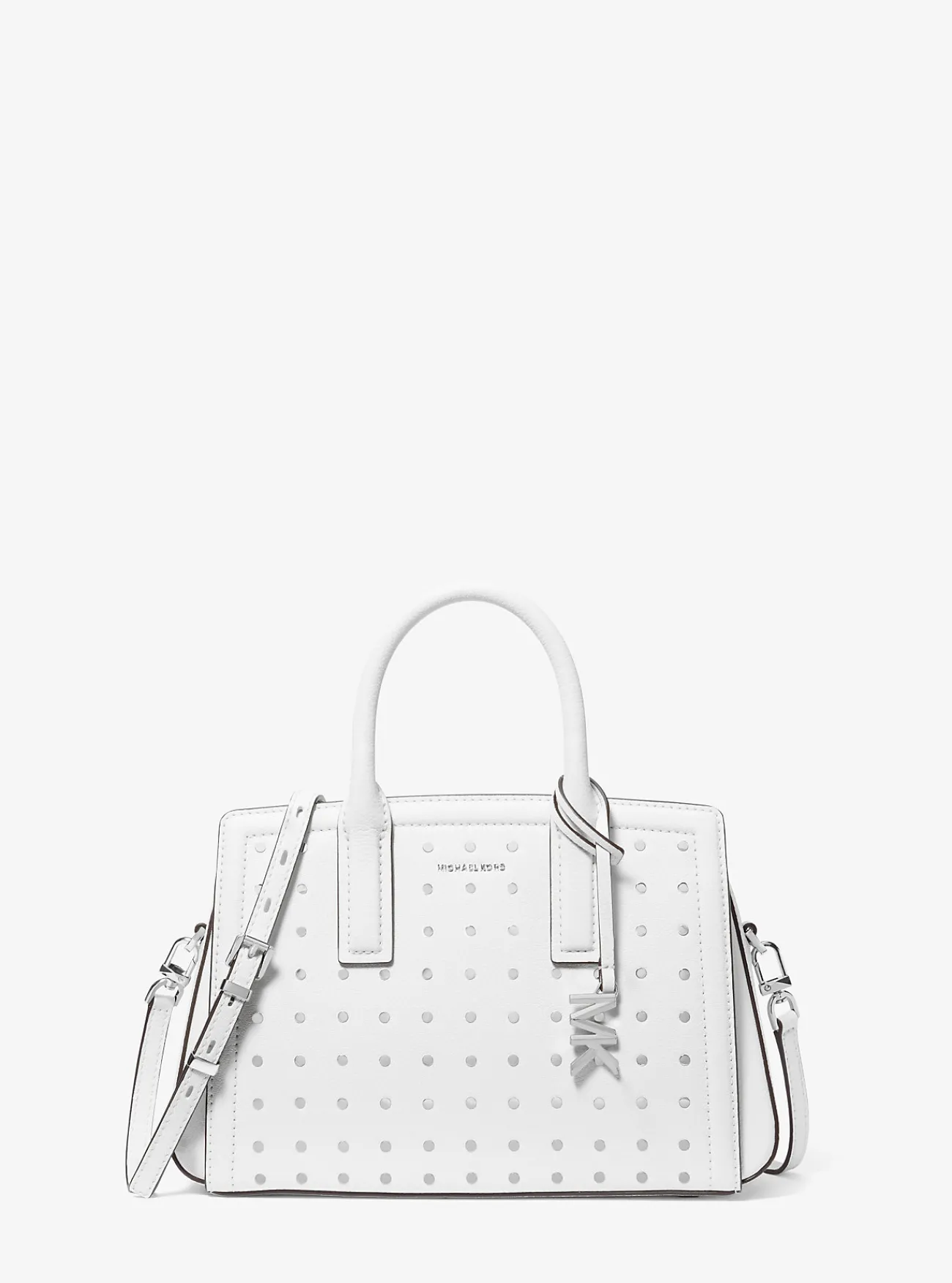 Michael Kors Tas Laila van leer met studs, klein OPTISCHWIT Discount