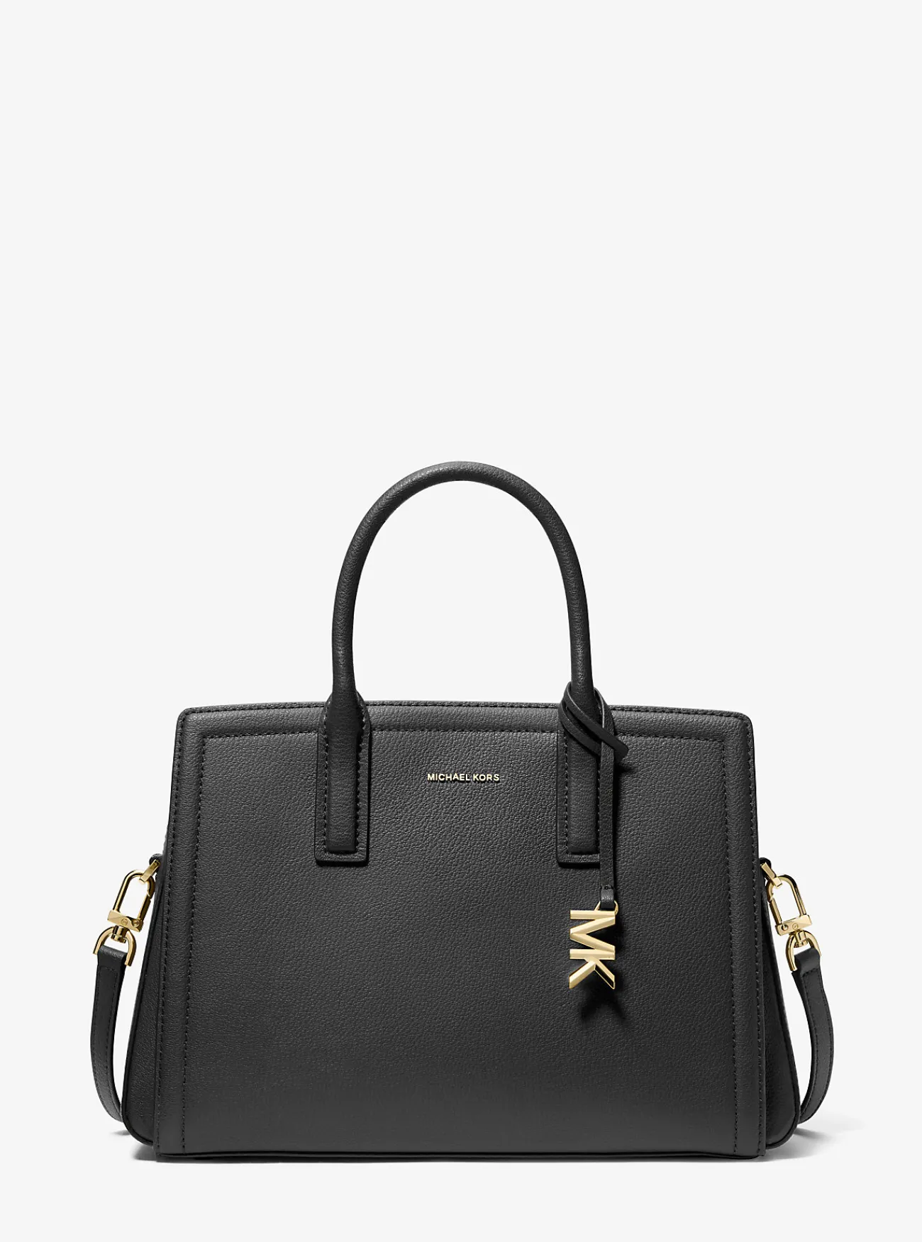 Michael Kors Tas Laila van leer, middelgroot ZWART Online