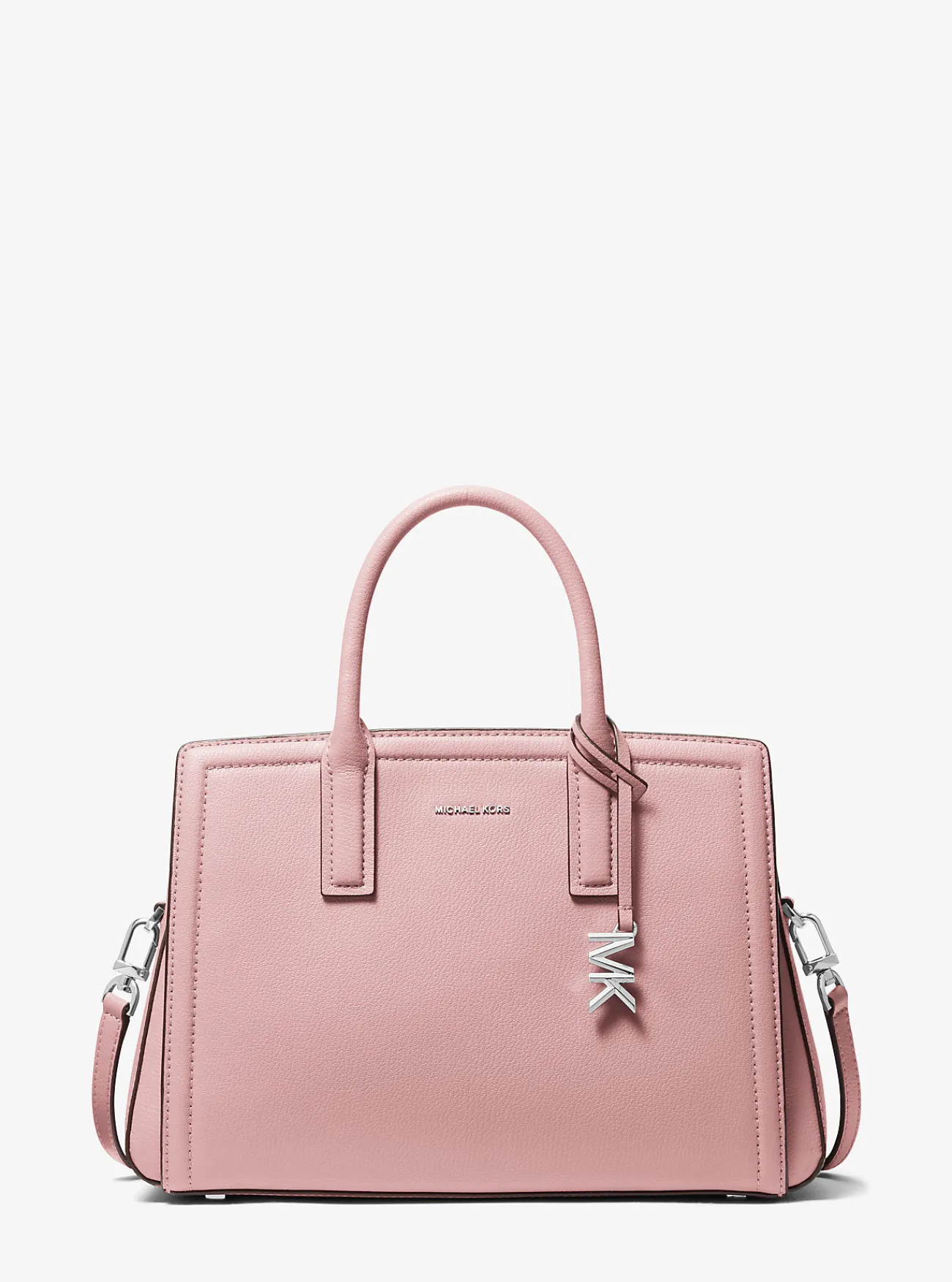 Michael Kors Tas Laila van leer, middelgroot ZACHTROZE Clearance
