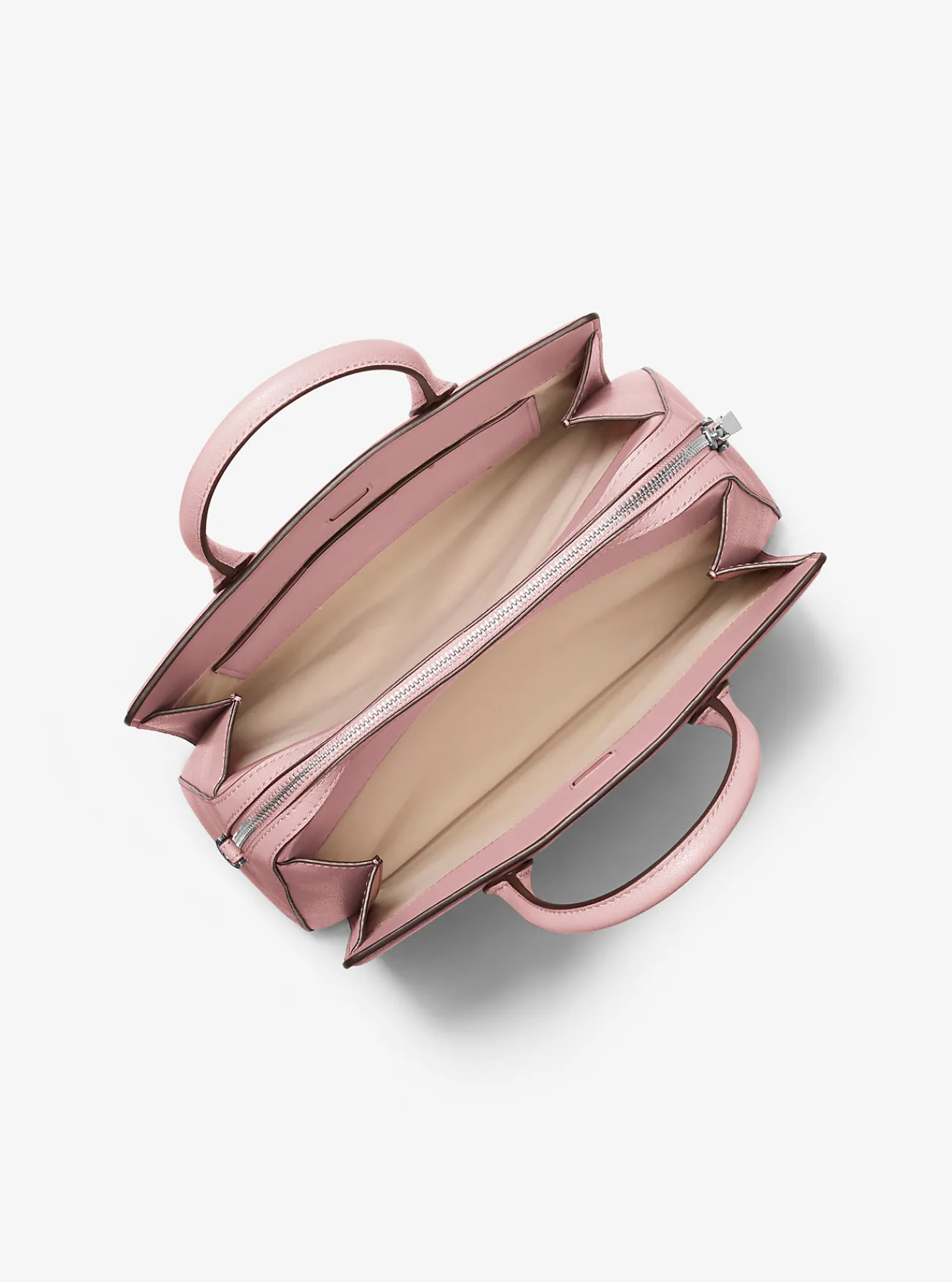 Michael Kors Tas Laila van leer, middelgroot ZACHTROZE Clearance
