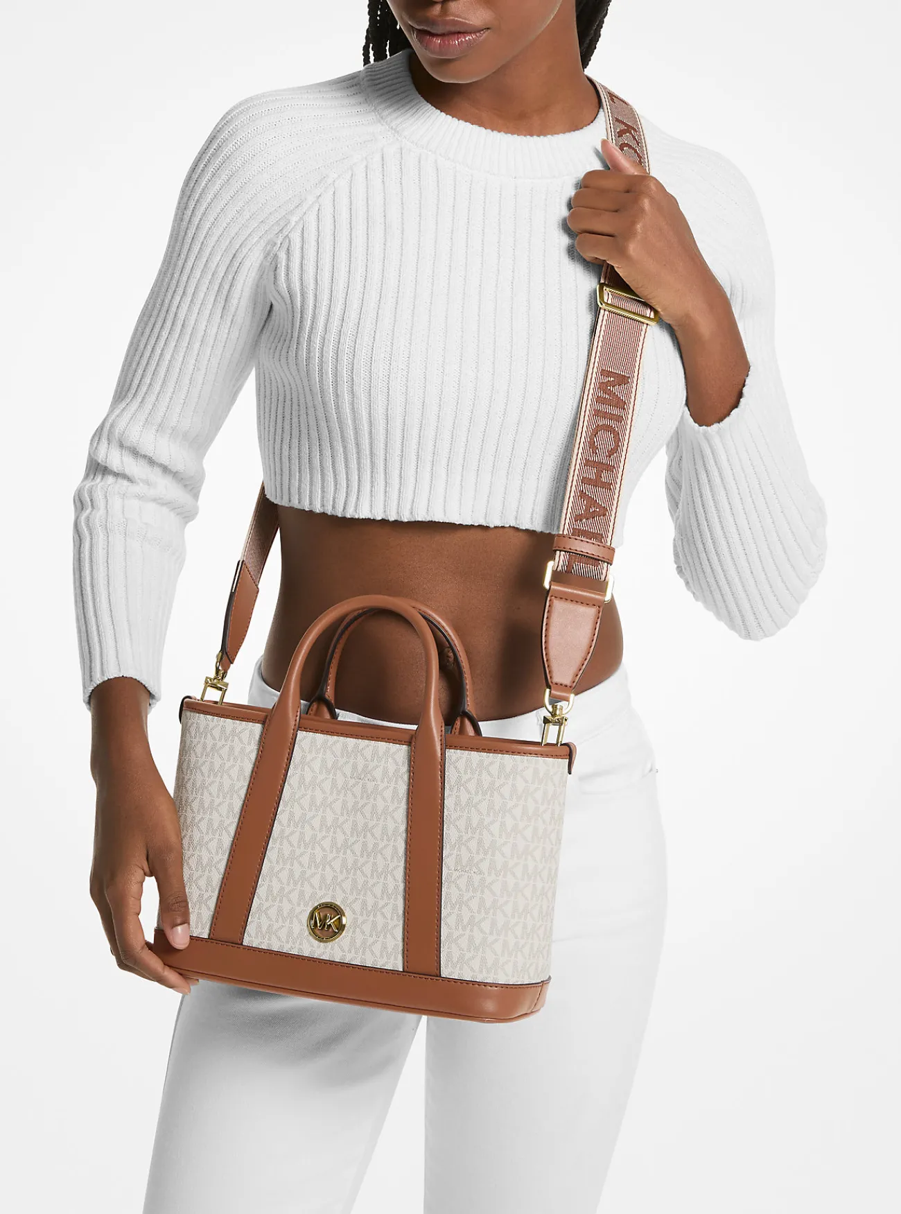 Michael Kors Tas Luisa met kenmerkend logo, klein Best