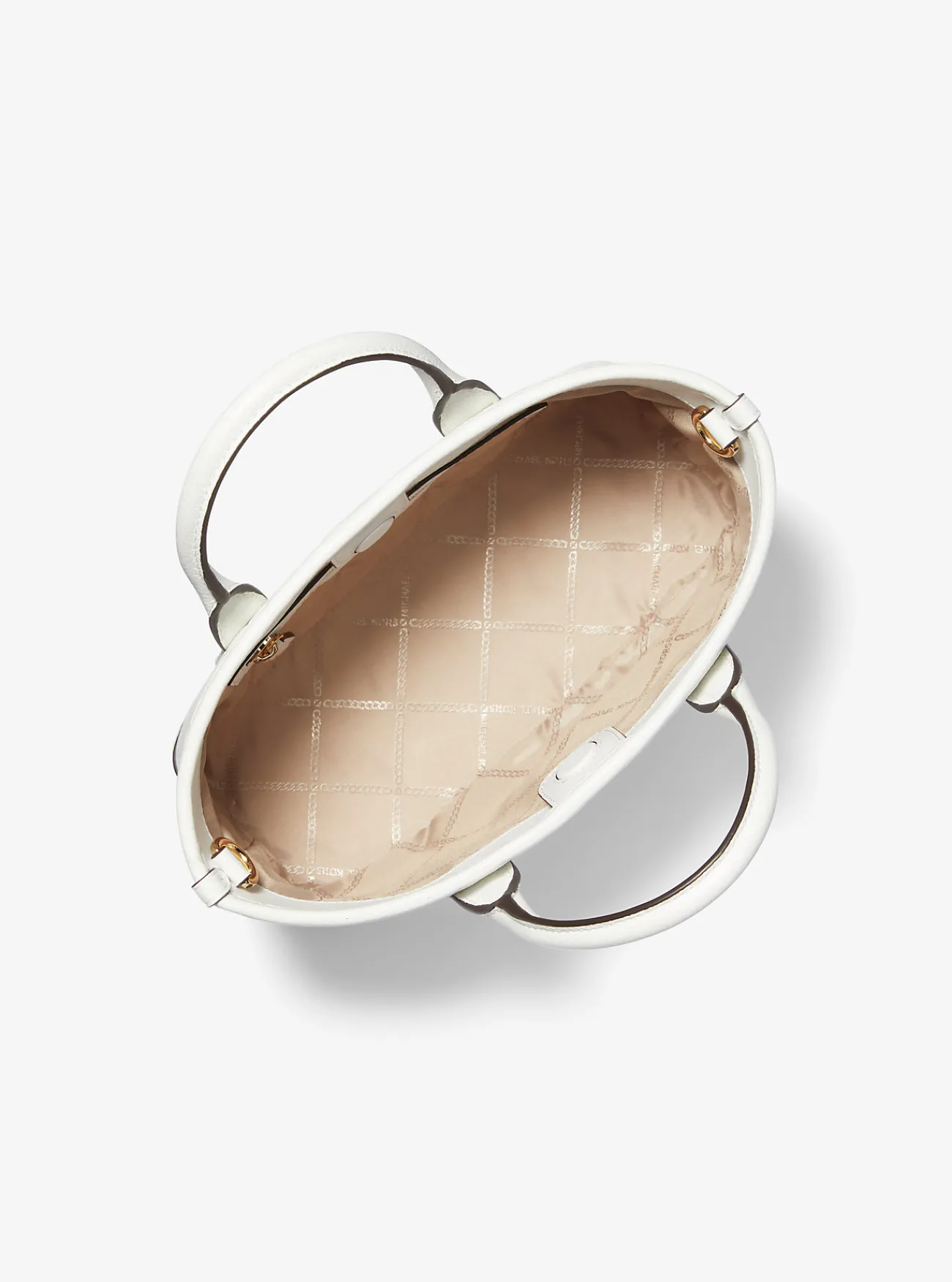 Michael Kors Tas Luisa van getrommeld leer, klein OPTISCHWIT Clearance