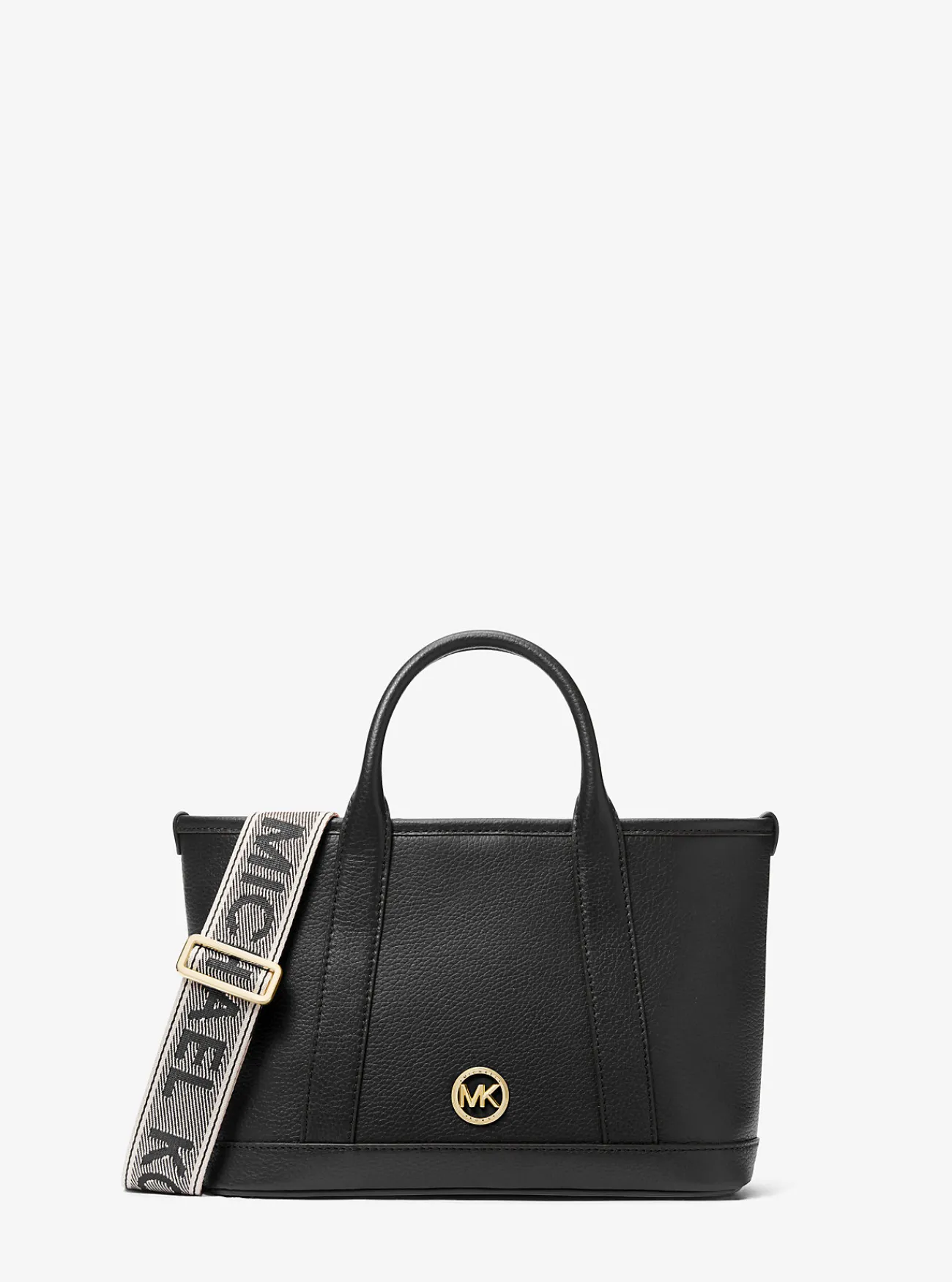 Michael Kors Tas Luisa van getrommeld leer, klein ZWART Outlet