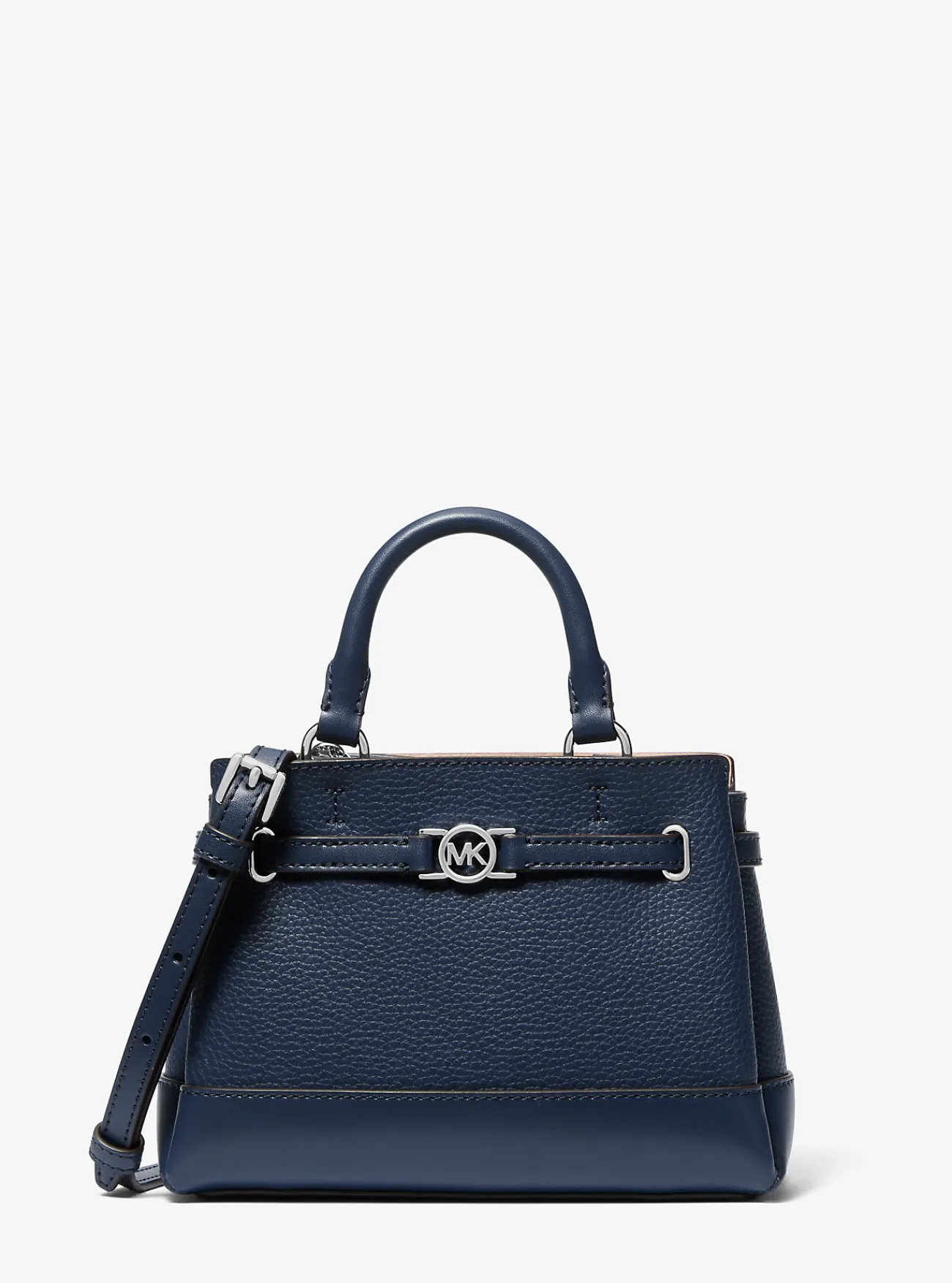 Michael Kors Tas Reed van getrommeld leer, extra klein MARINEBLAUW New