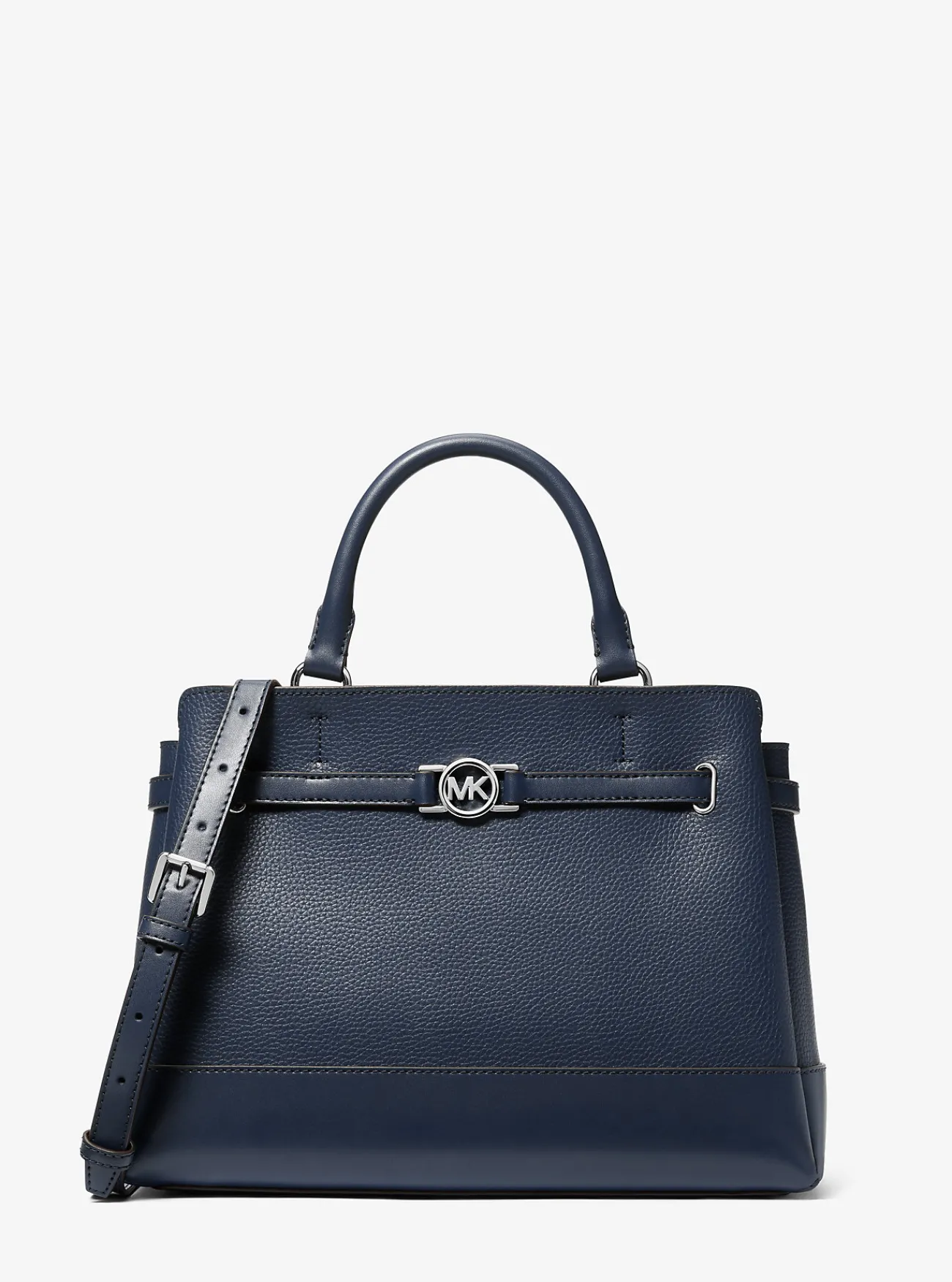 Michael Kors Tas Reed van getrommeld leer, groot MARINEBLAUW Discount