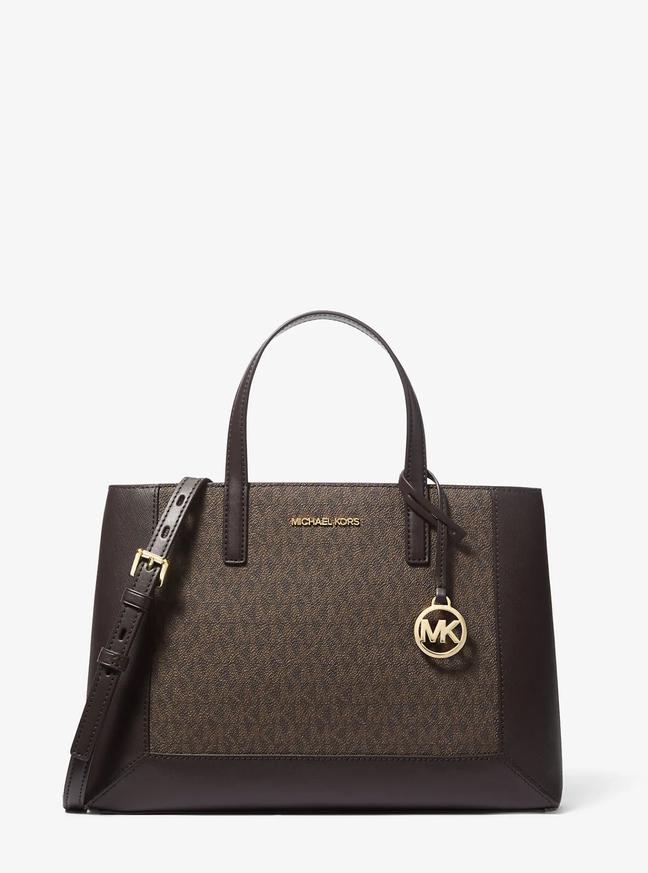 Michael Kors Tas Sallie met kenmerkend logo, middelgroot CHOCOLADE Outlet