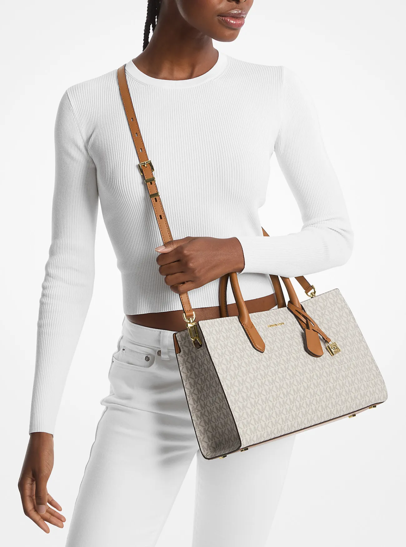 Michael Kors Tas Scarlett met kenmerkend logo, middelgroot Outlet