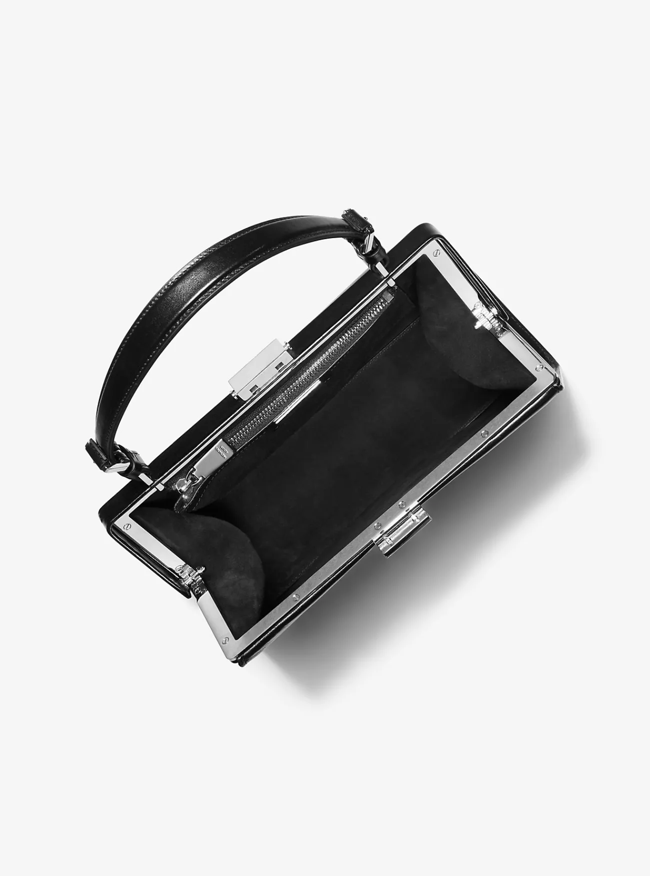Michael Kors Tas Simone van leer met kwasten ZWART Clearance