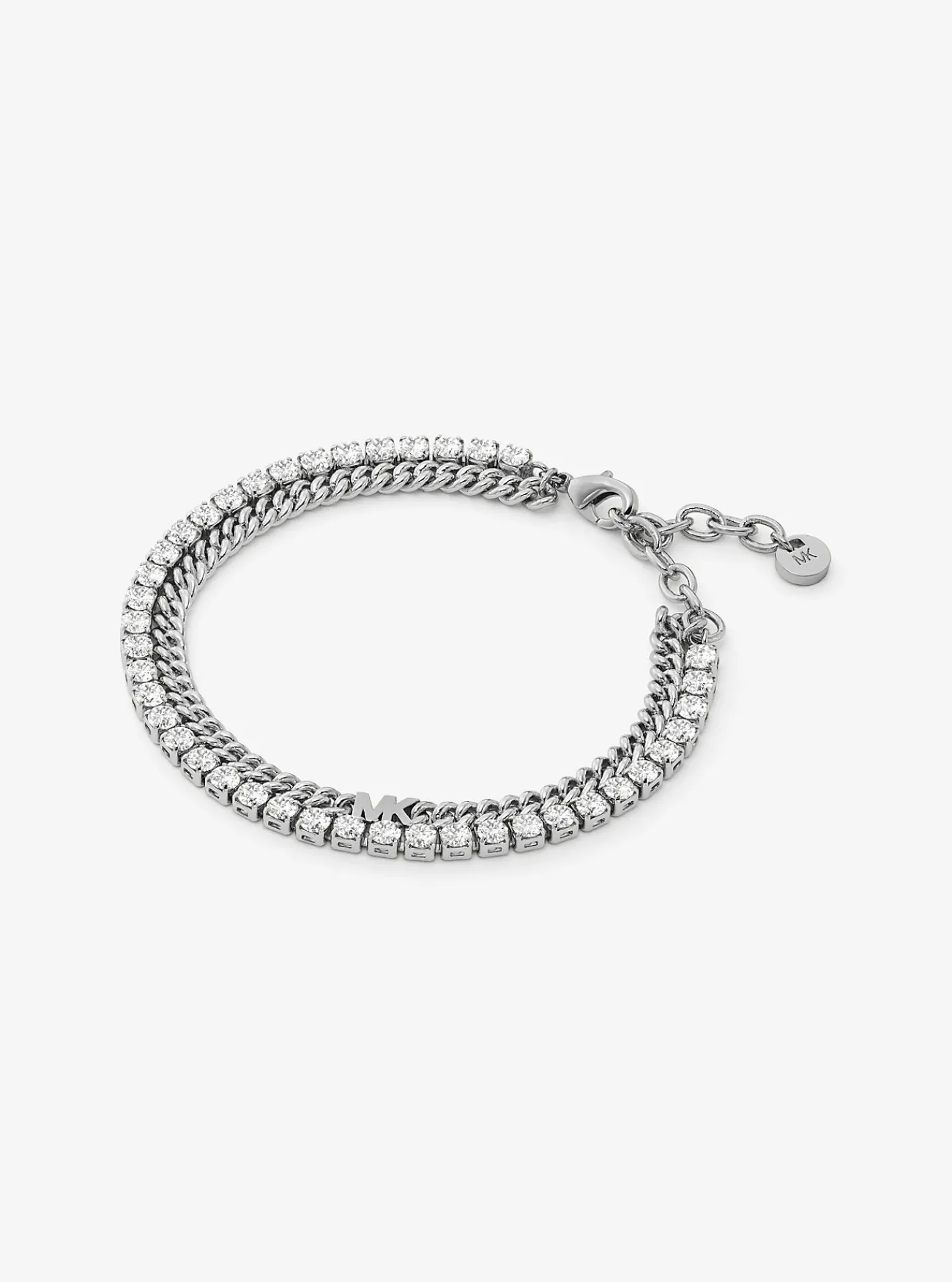 Michael Kors Tennisarmband met dubbele schakels van messing met platering met edelmetaal ZILVER Online
