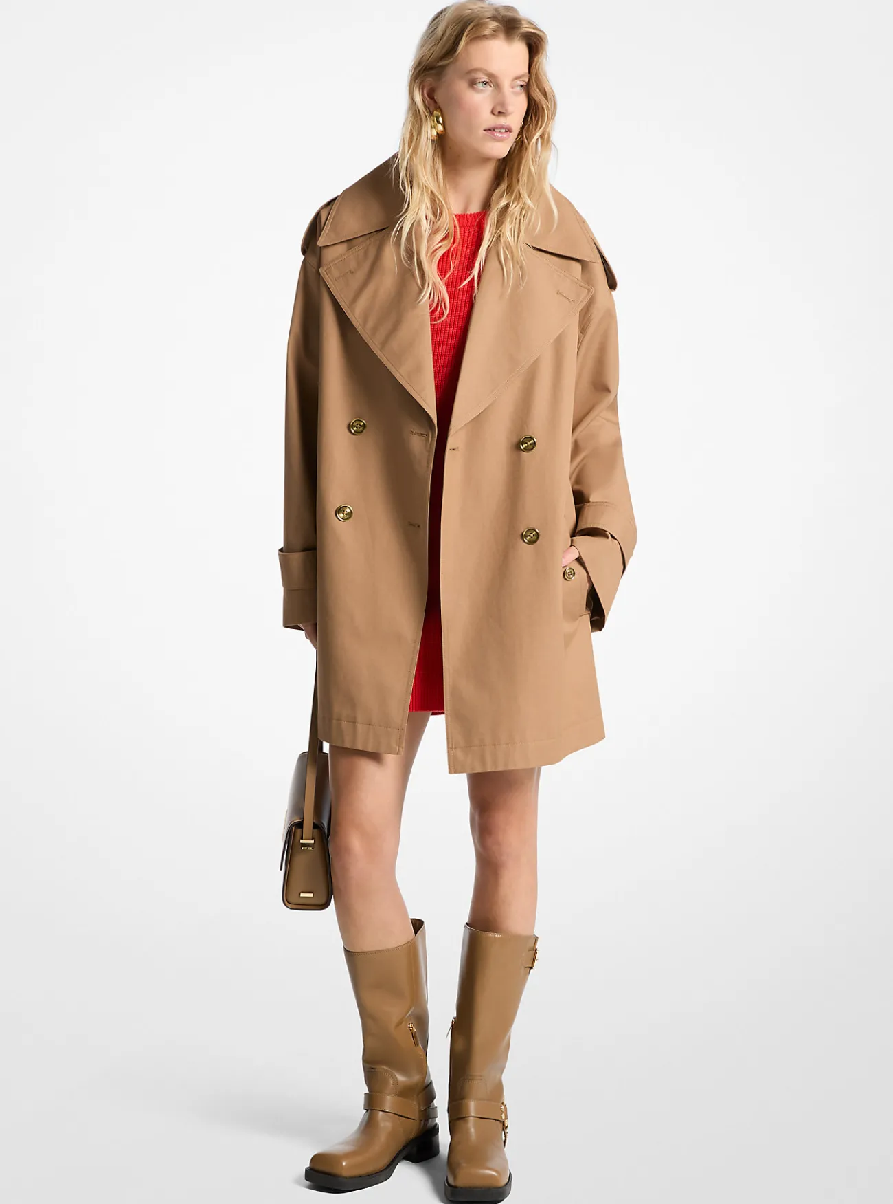 Michael Kors Trenchcoat van katoenen keperstof, oversized CAF&Eacute; Hot