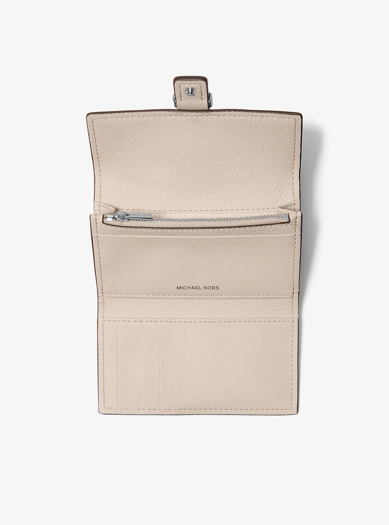 Michael Kors Tri-fold portefeuille Nolita van getrommeld leer, middelgroot LICHTZAND Clearance