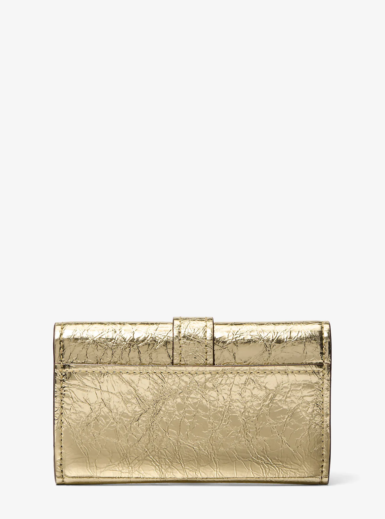 Michael Kors Tri-fold portefeuille Nolita van metallic craquelé leer, middelgroot LICHTGOUD Fashion