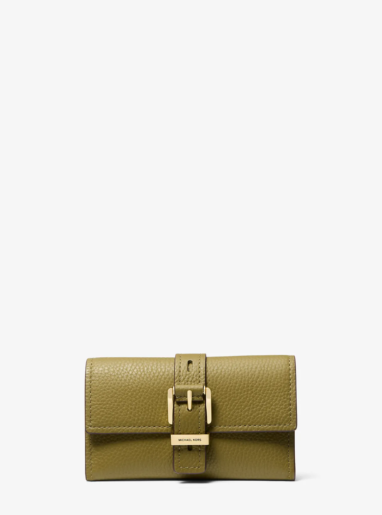 Michael Kors Tri-fold portefeuille Nolita van getrommeld leer, middelgroot SAFARIGROEN Online