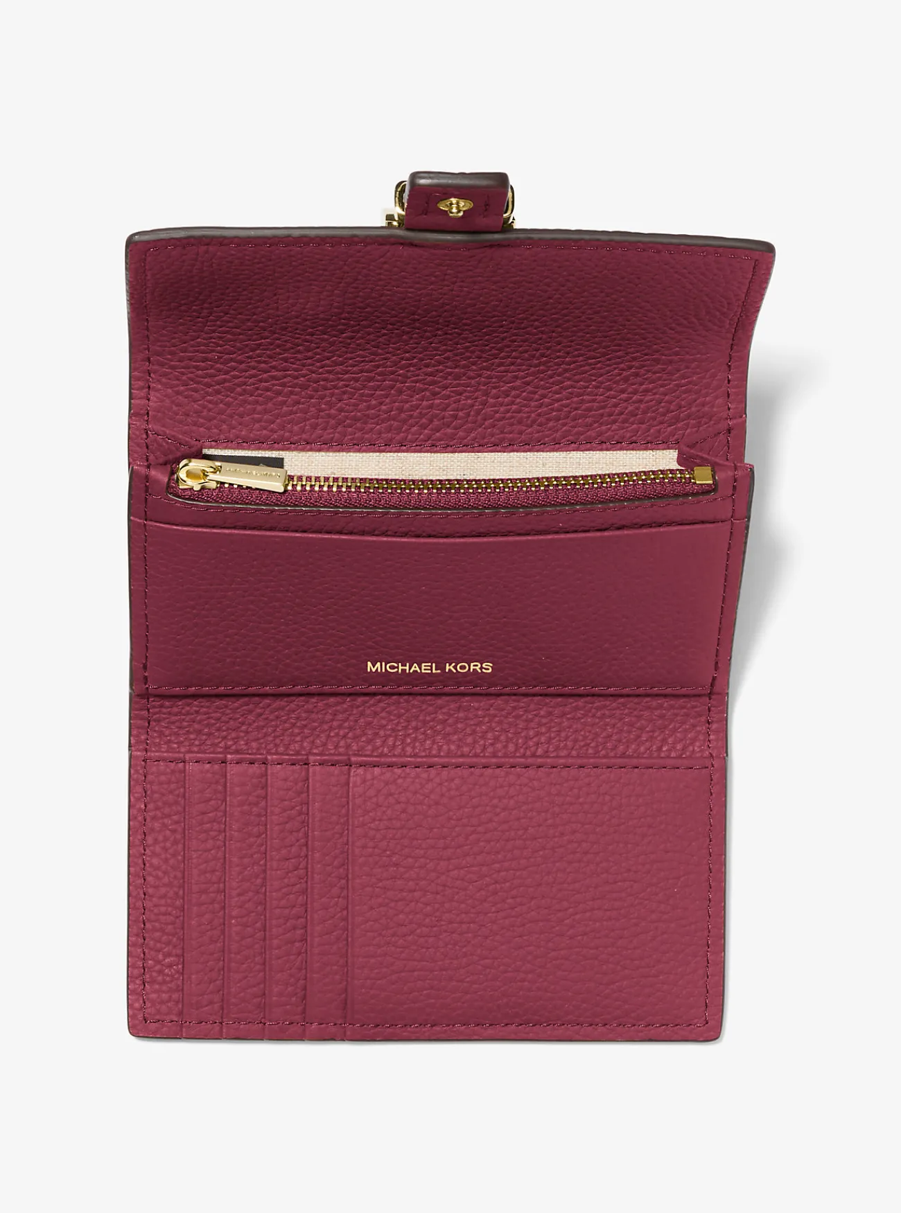 Michael Kors Tri-fold portefeuille Nolita van getrommeld leer, middelgroot New