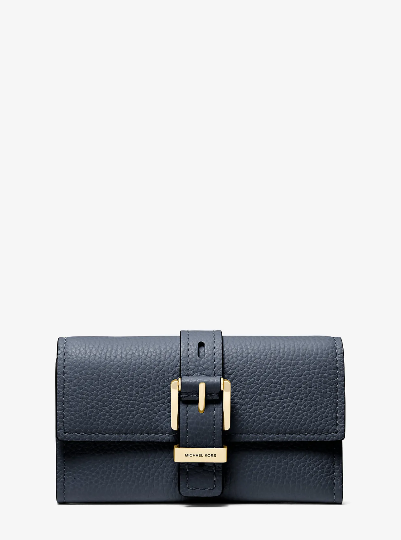 Michael Kors Tri-fold portefeuille Nolita van getrommeld leer, middelgroot MARINEBLAUW Clearance