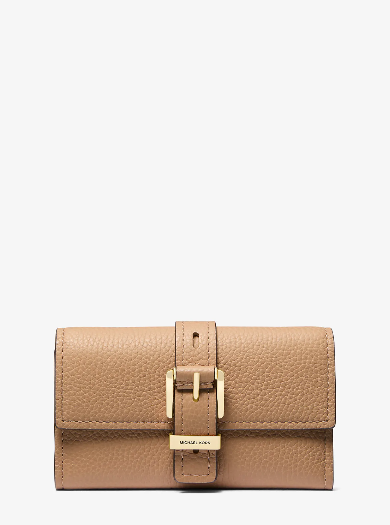 Michael Kors Tri-fold portefeuille Nolita van getrommeld leer, middelgroot CAMEL Best