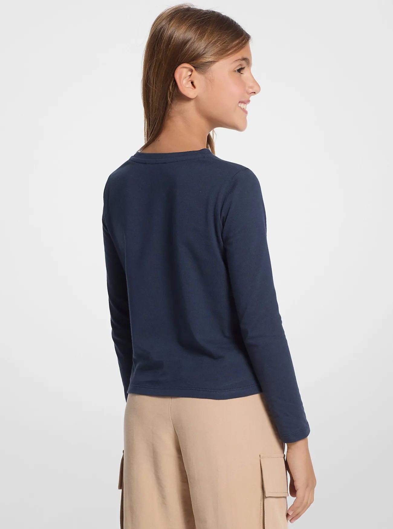 Michael Kors T-shirt met lange mouwen en hart met logo en studs MARINEBLAUW Fashion