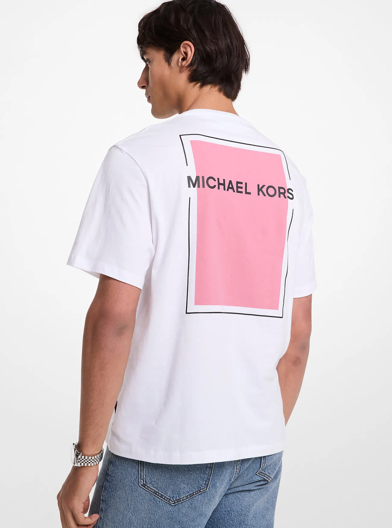 Michael Kors T-shirt van katoen met grafisch logo WIT Online