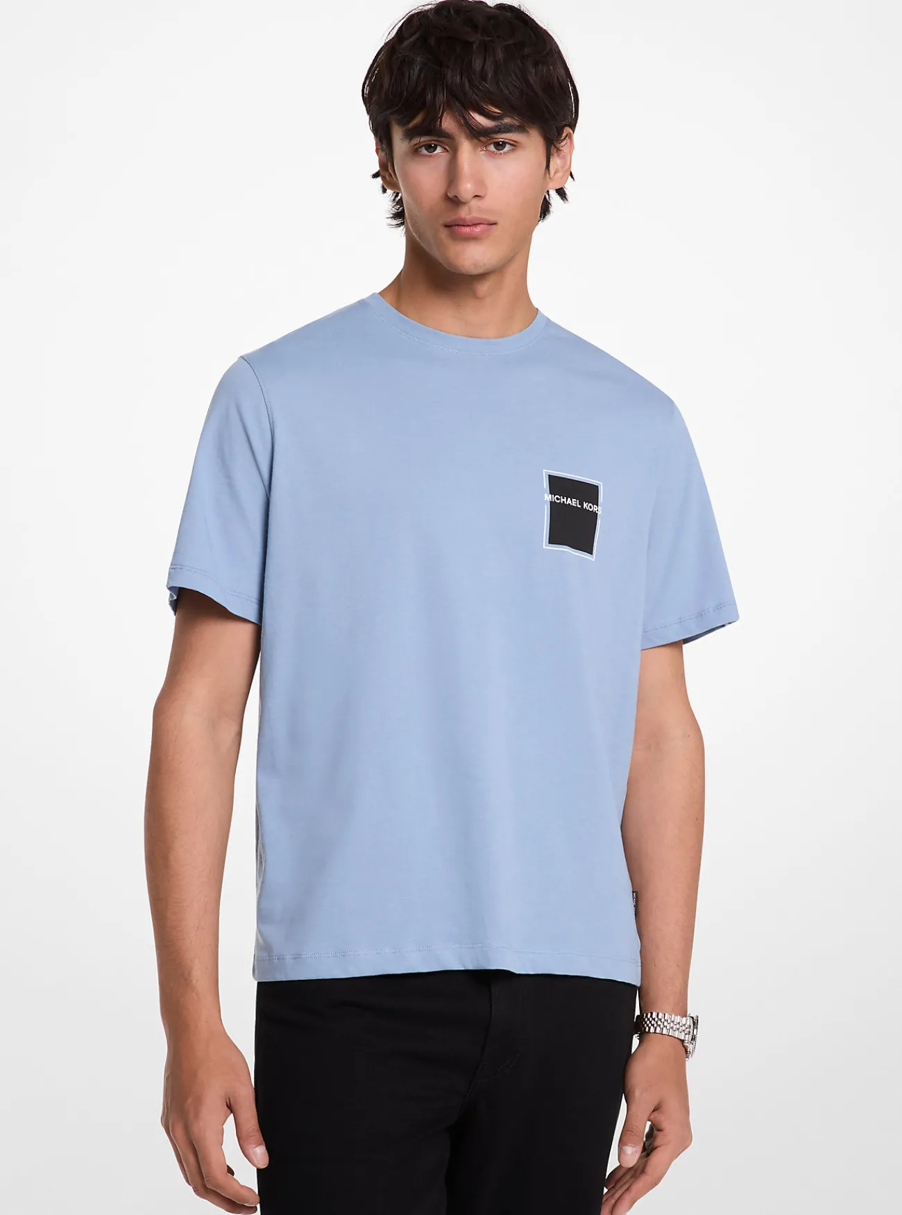 Michael Kors T-shirt van katoen met grafisch logo CHAMBRAY New