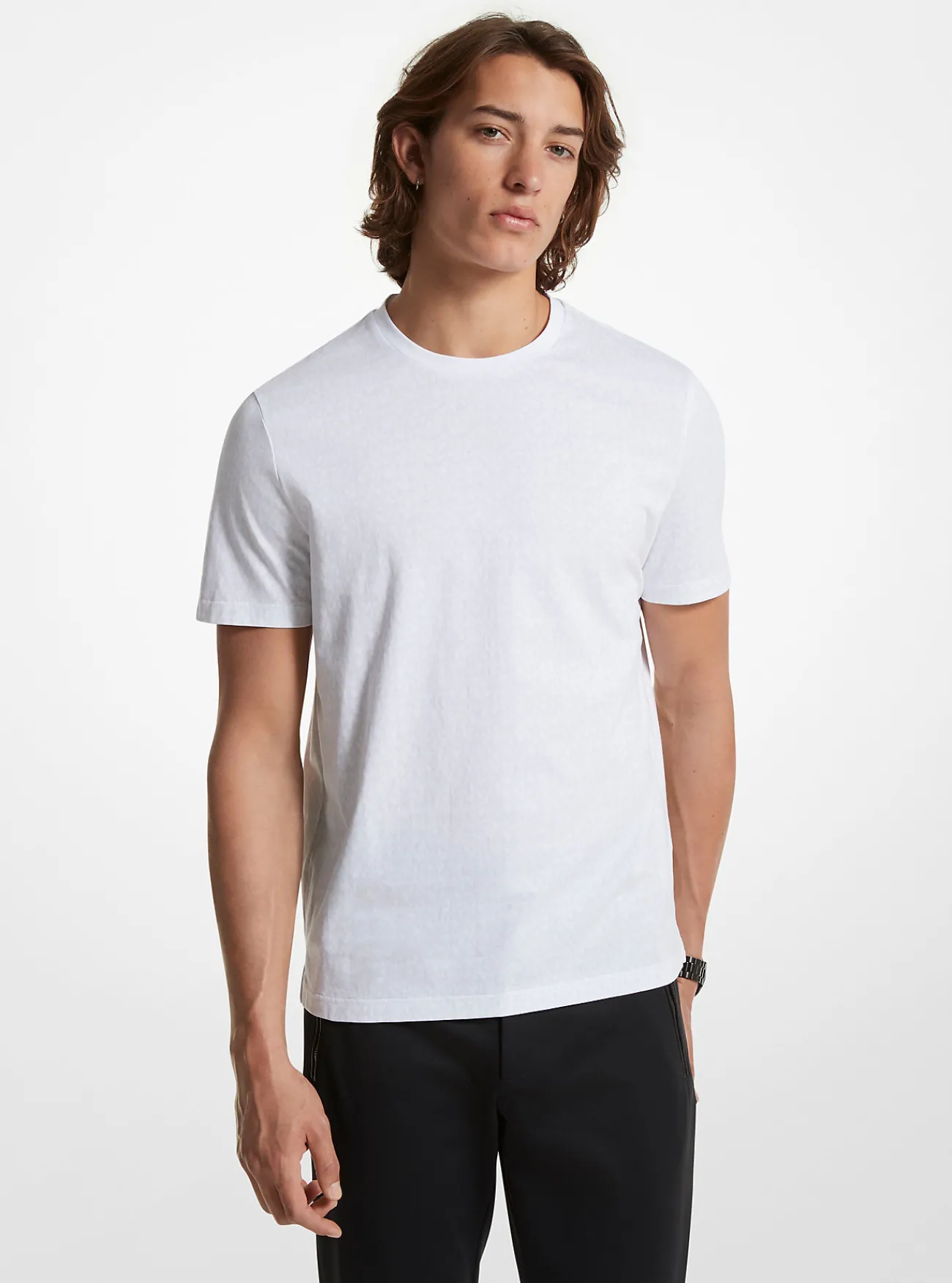 Michael Kors T-shirt van katoen met kenmerkende logoprint WIT Discount