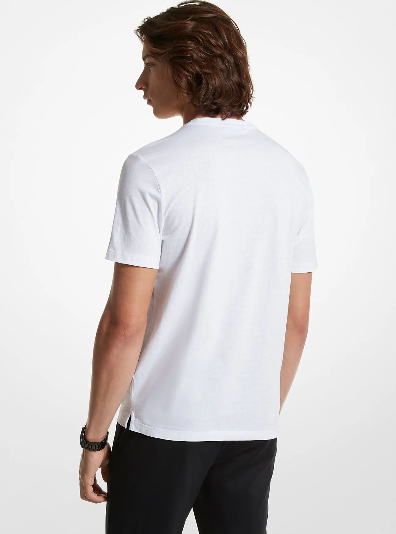Michael Kors T-shirt van katoen met kenmerkende logoprint WIT Discount