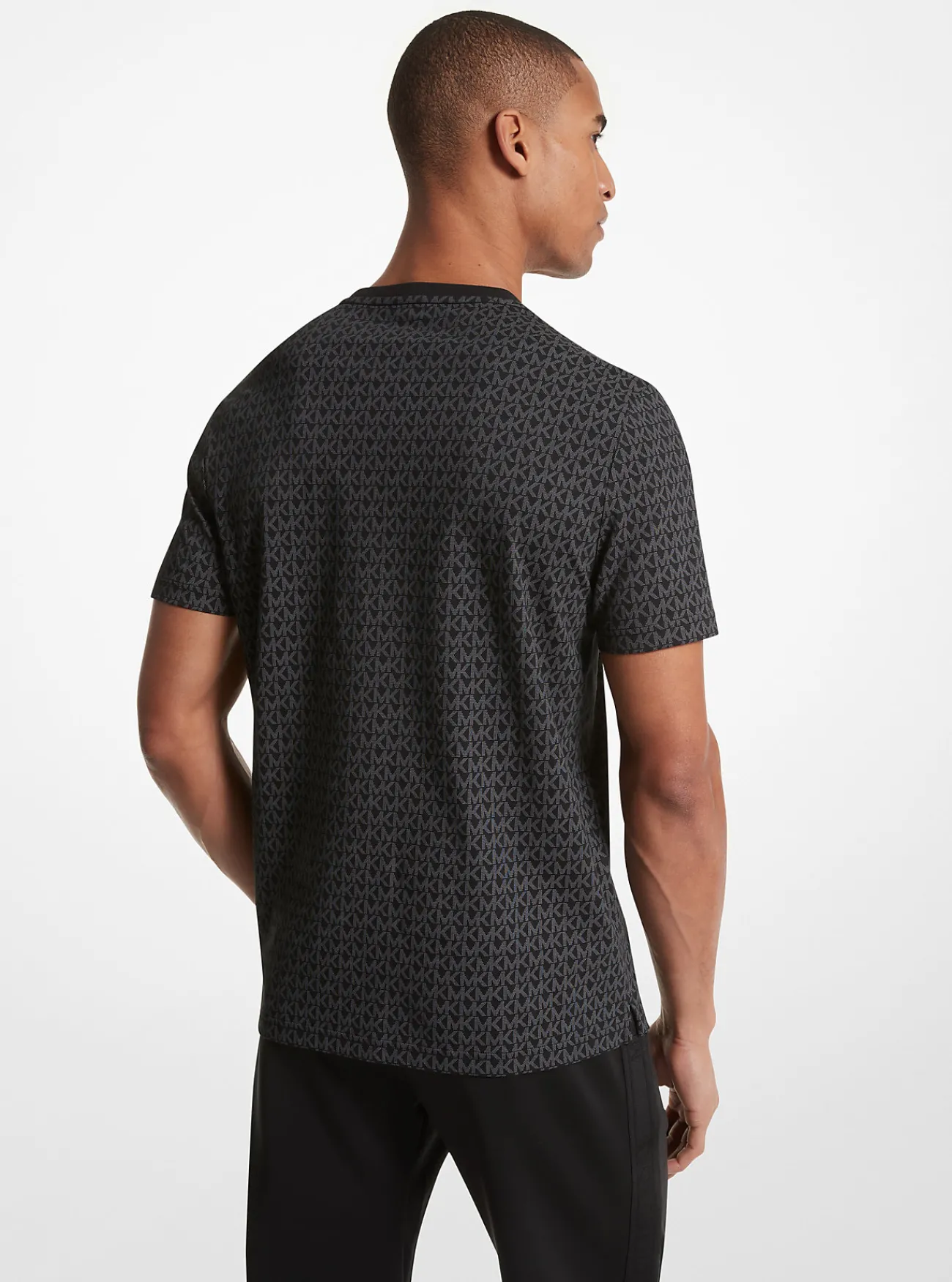Michael Kors T-shirt van katoen met kenmerkende logoprint ZWART Discount
