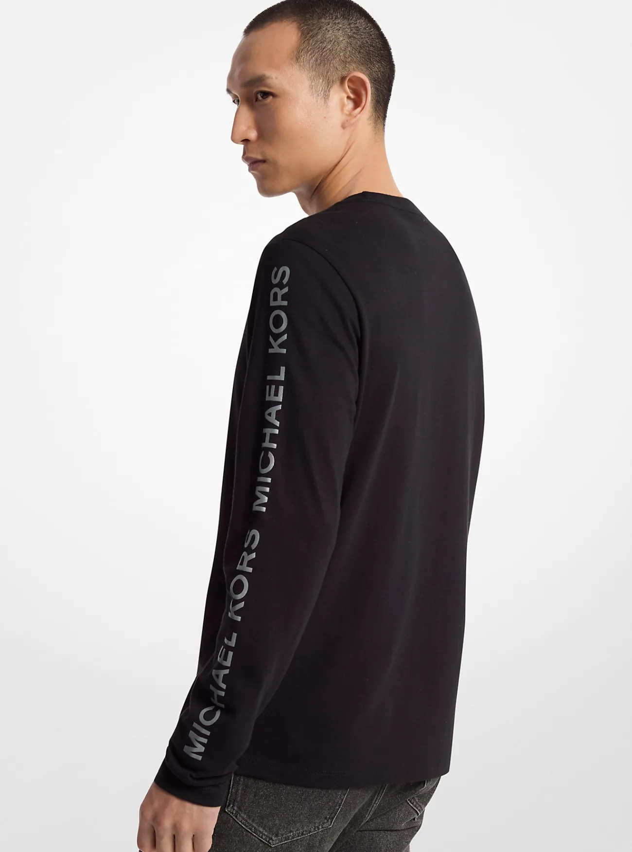 Michael Kors T-shirt van katoen met lange mouwen ZWART Fashion