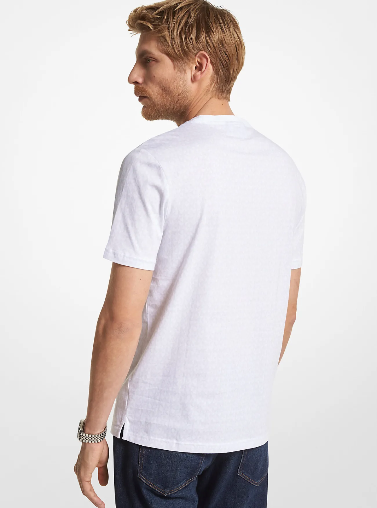 Michael Kors T-shirt van katoen met logo WIT Outlet
