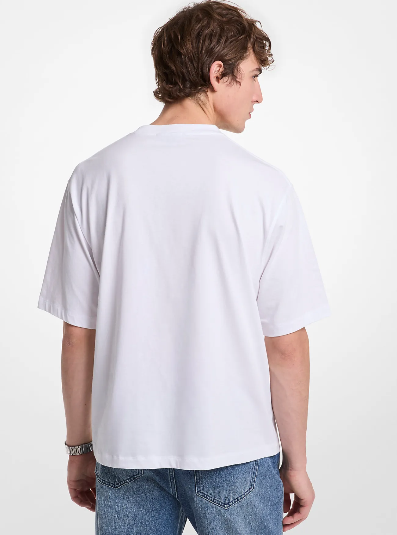 Michael Kors T-shirt van katoen met logo WIT Discount