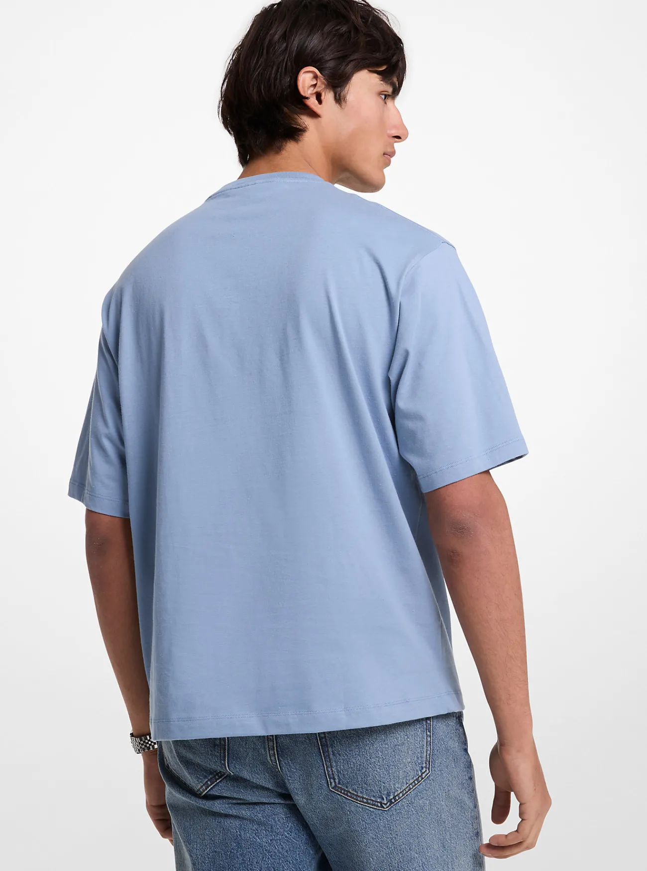 Michael Kors T-shirt van katoen met logo CHAMBRAY Sale