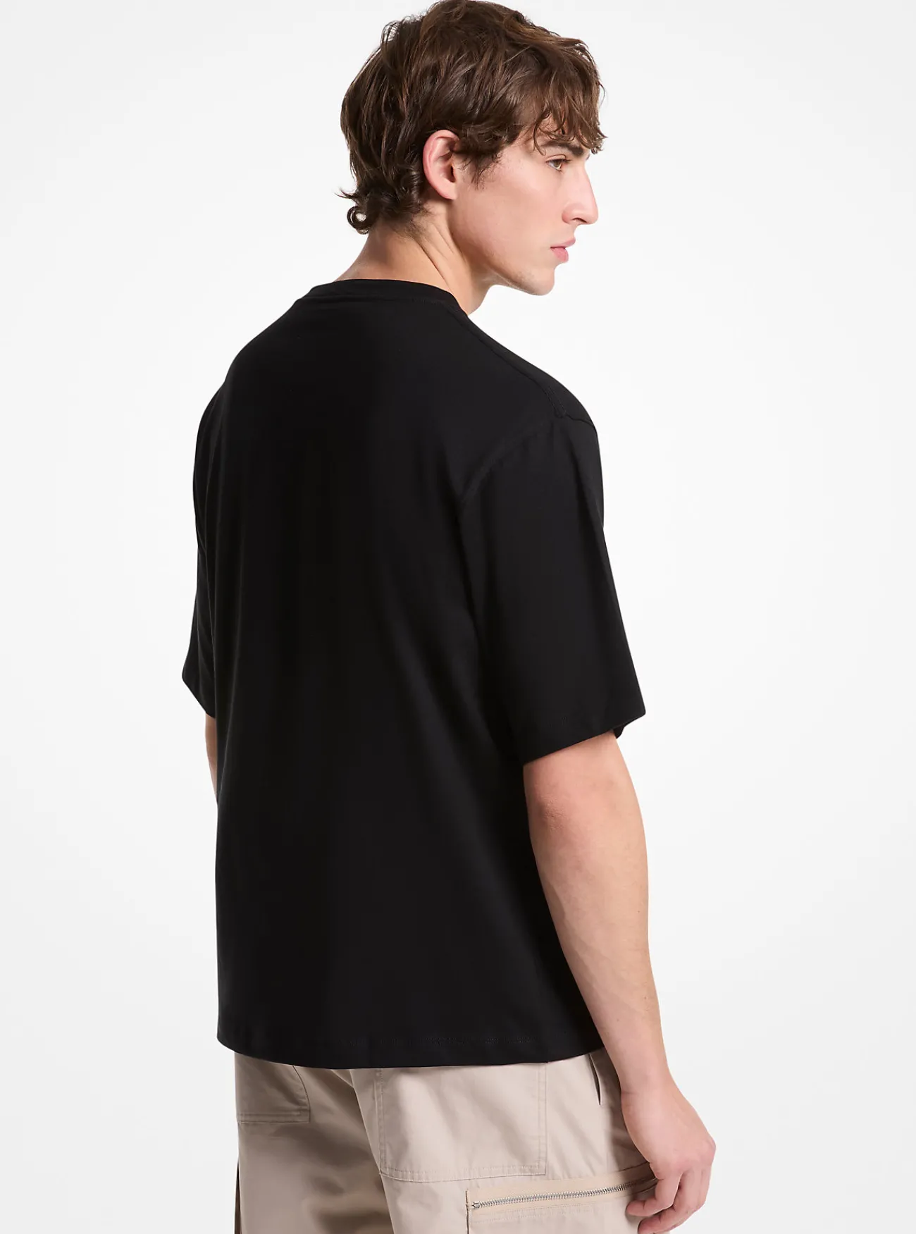Michael Kors T-shirt van katoen met logo ZWART Clearance