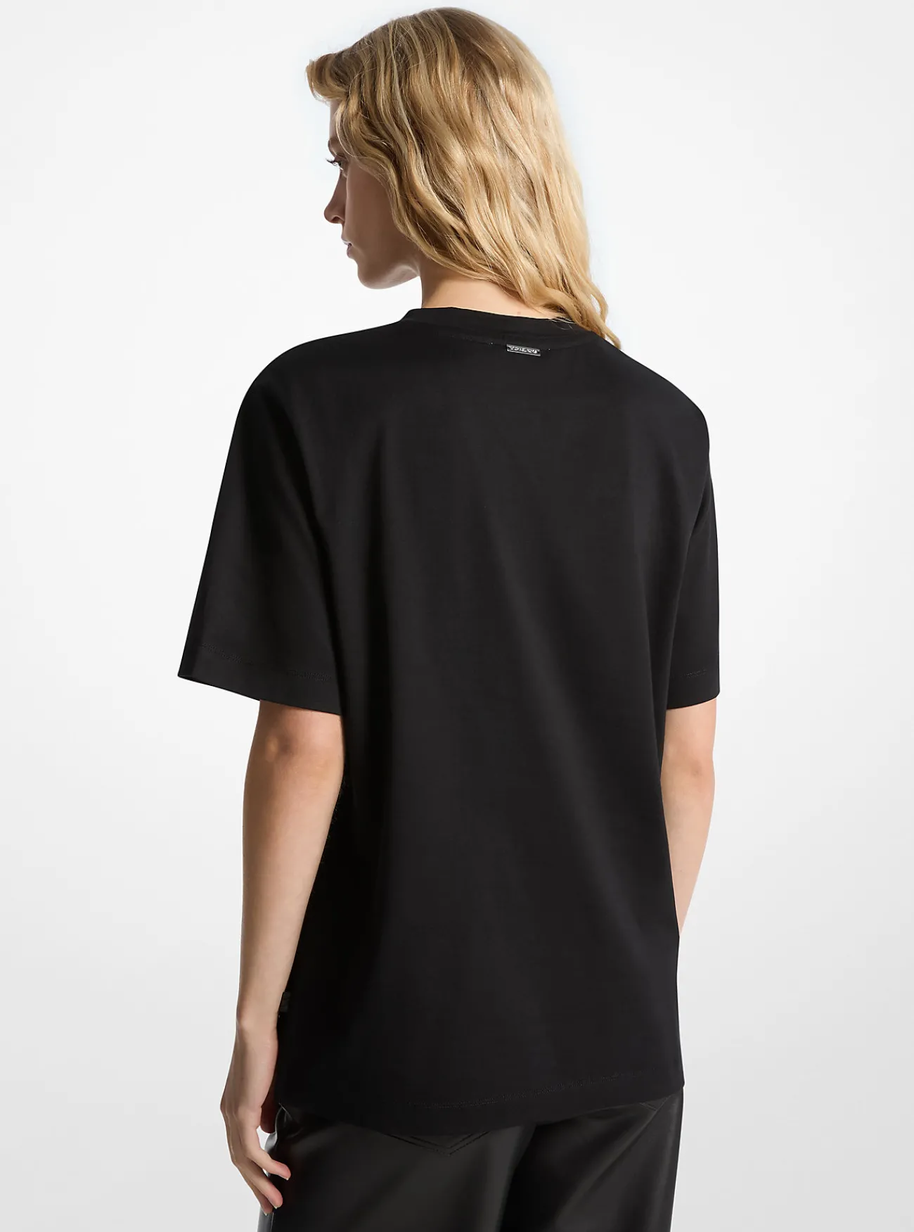 Michael Kors T-shirt van katoen met reli&euml;flogo ZWART New