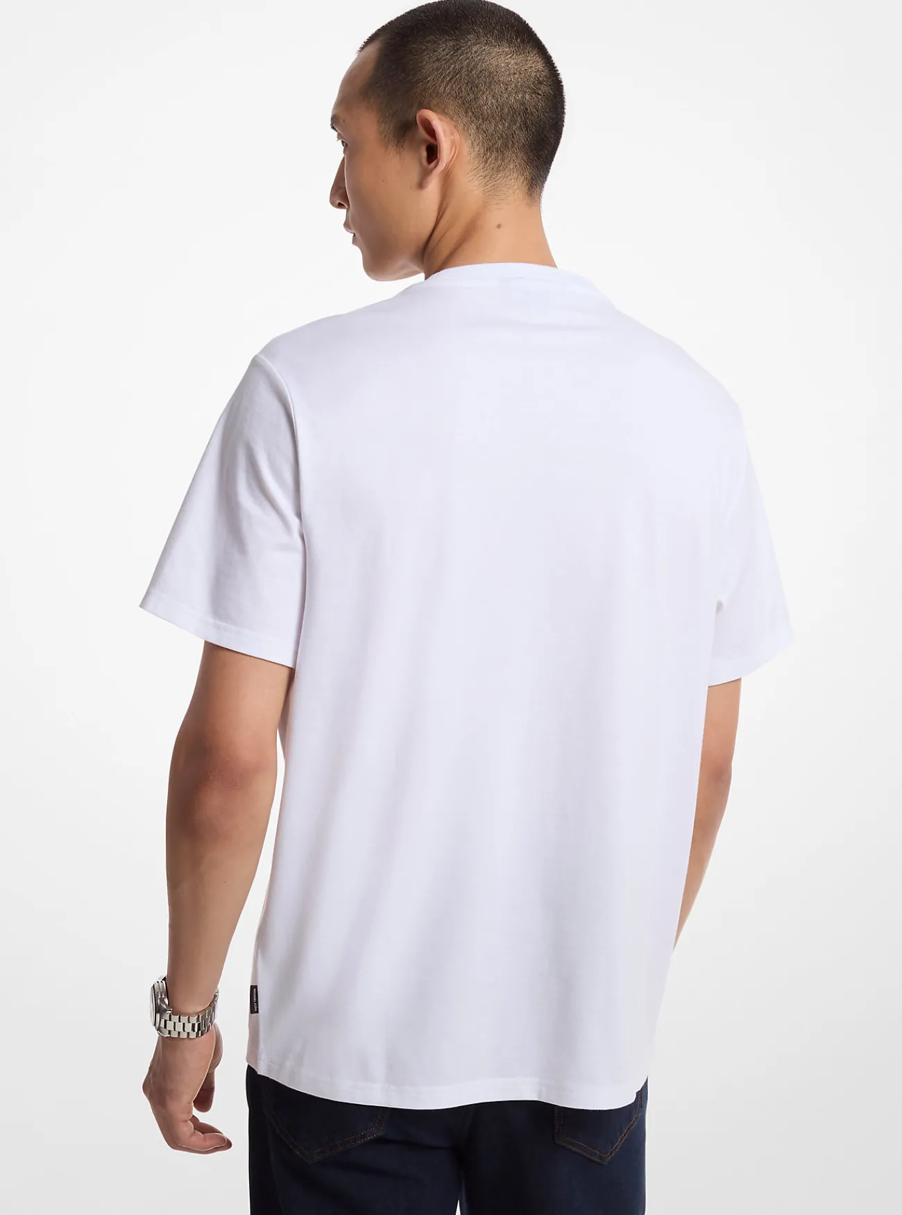 Michael Kors T-shirt van katoen met reli&euml;flogo WIT Best